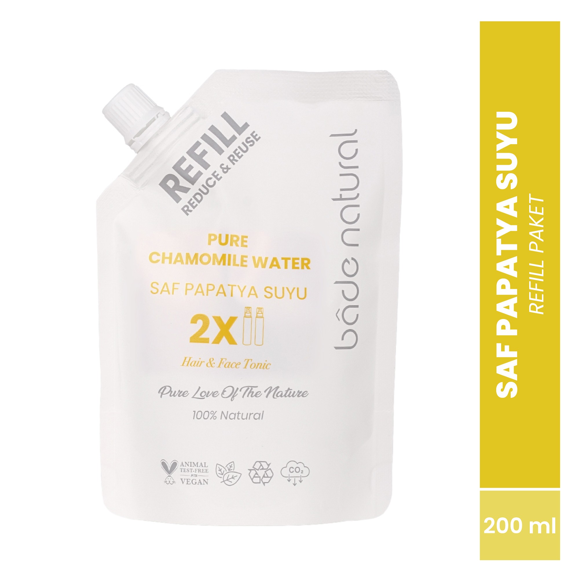 Papatya Suyu Saç Toniği %100 Doğal ve Saf Refill Paket 200 ml