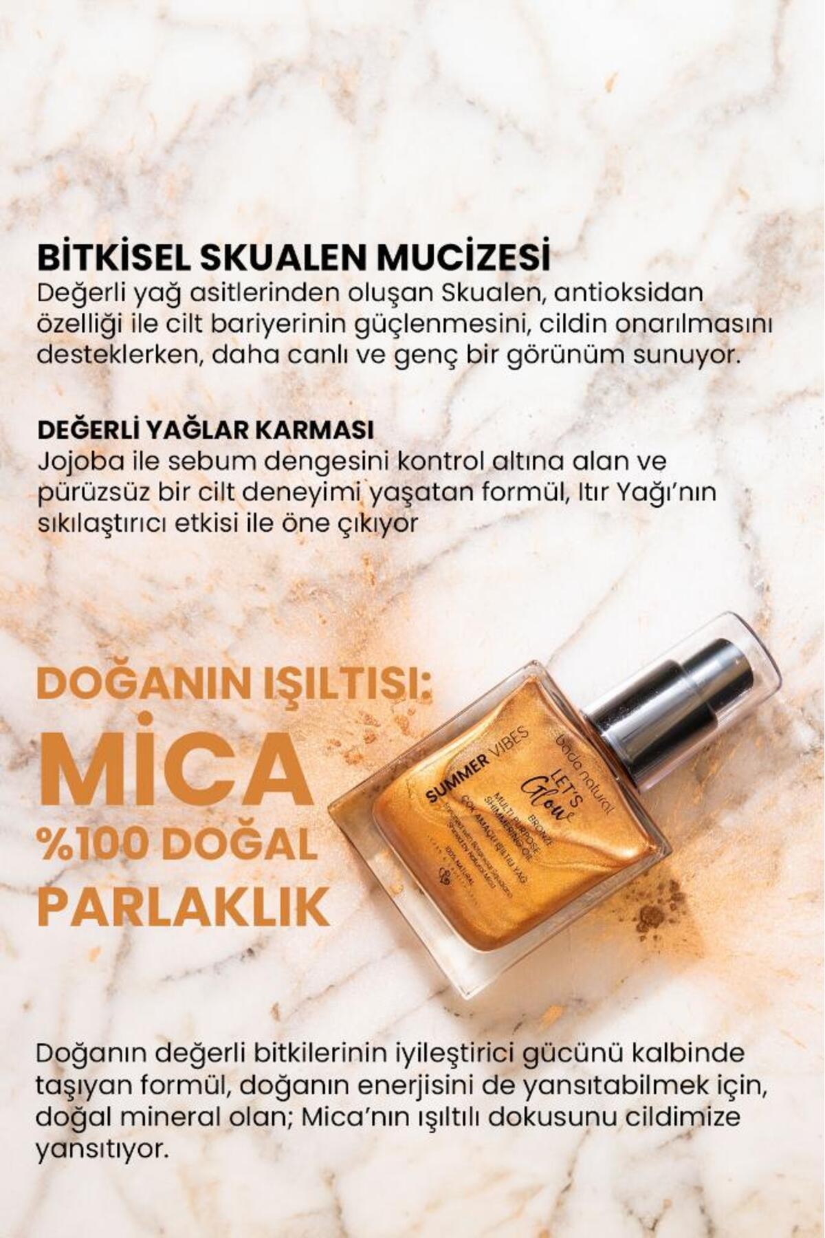 Nemlendirici Işıltılı Bronze Çok Amaçlı Vücut Yağı 50 ml