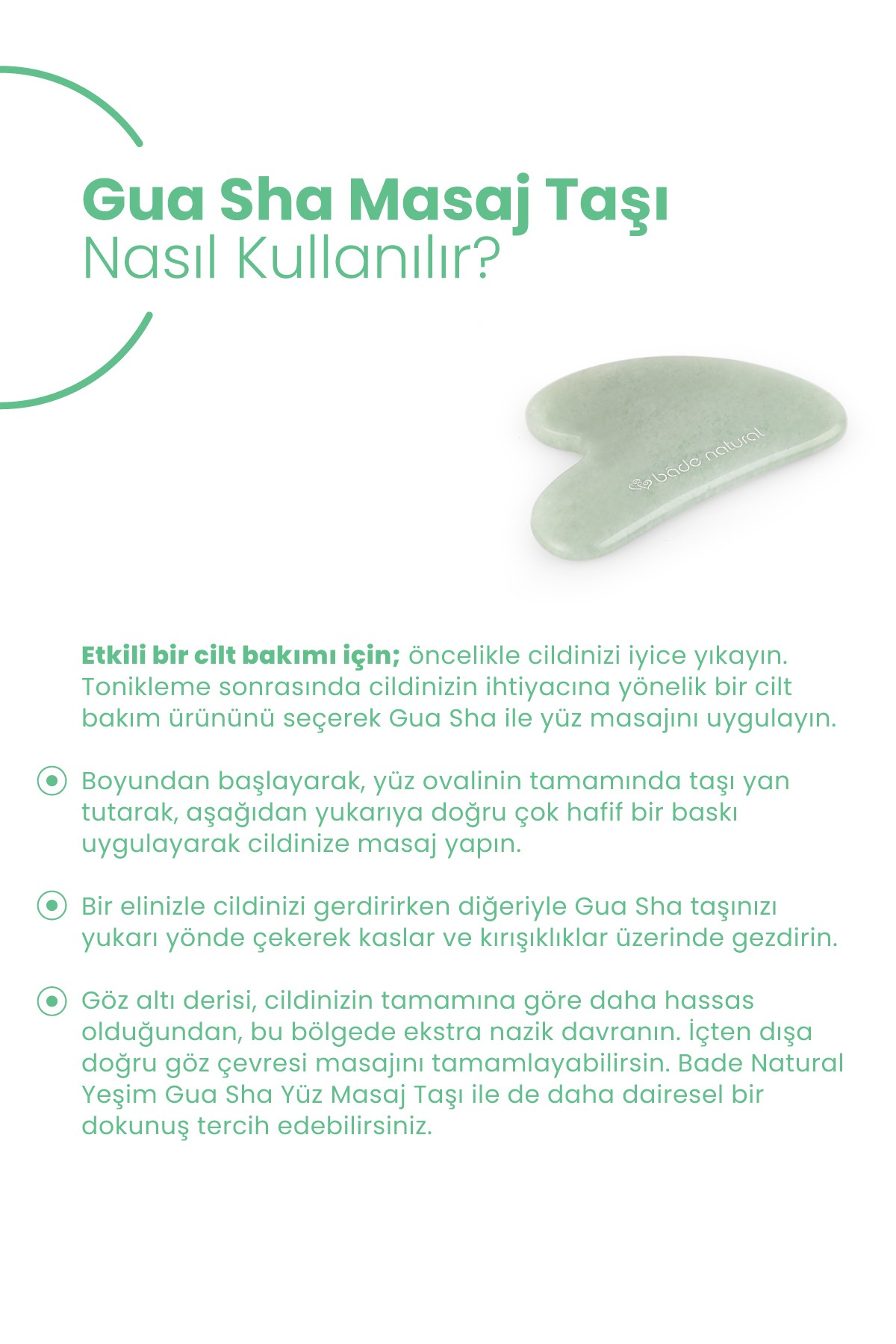 Yeşim Gua Sha %100 Doğal Ve Gerçek Yüz Masaj Taşı