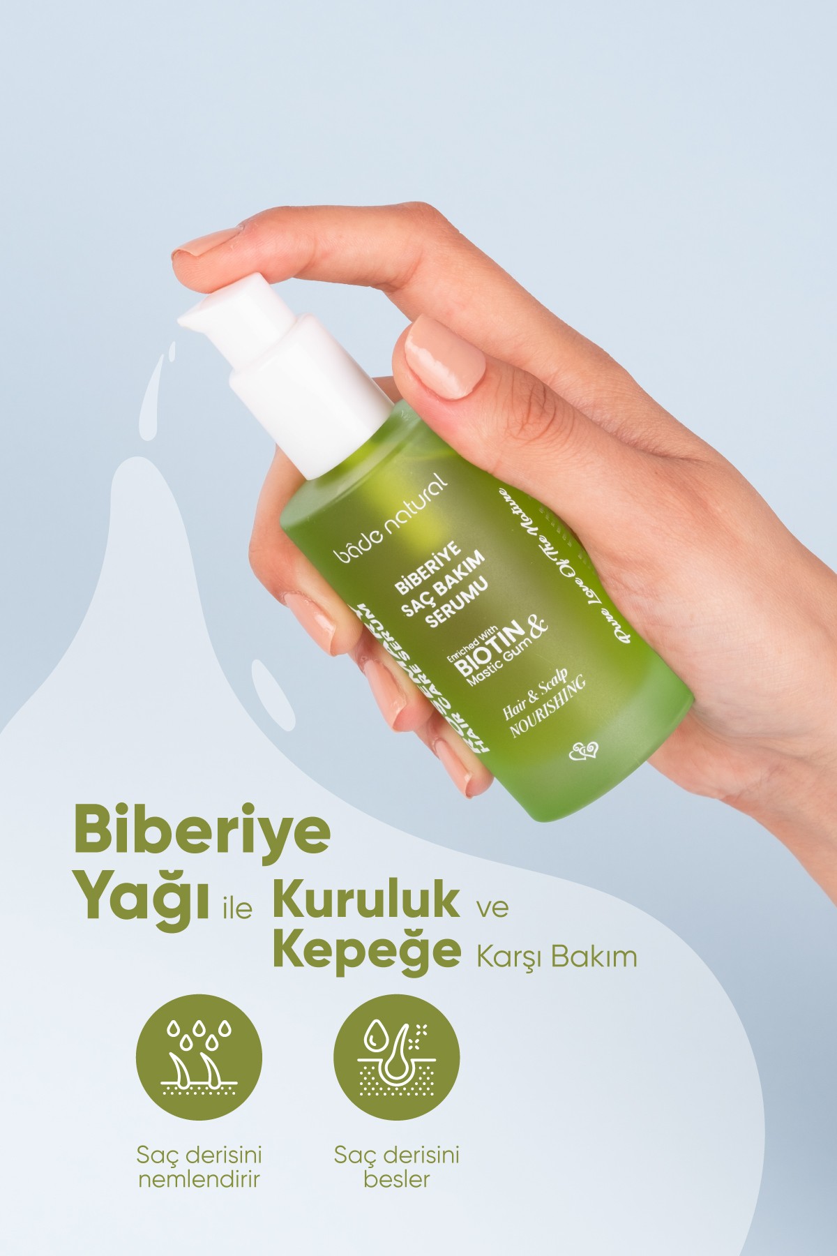 Biberiye Yağı ve Biotin Complex Saç Dökülmesi ve Yıpranmış Saçlar için Saç Bakım Serumu 50 ml