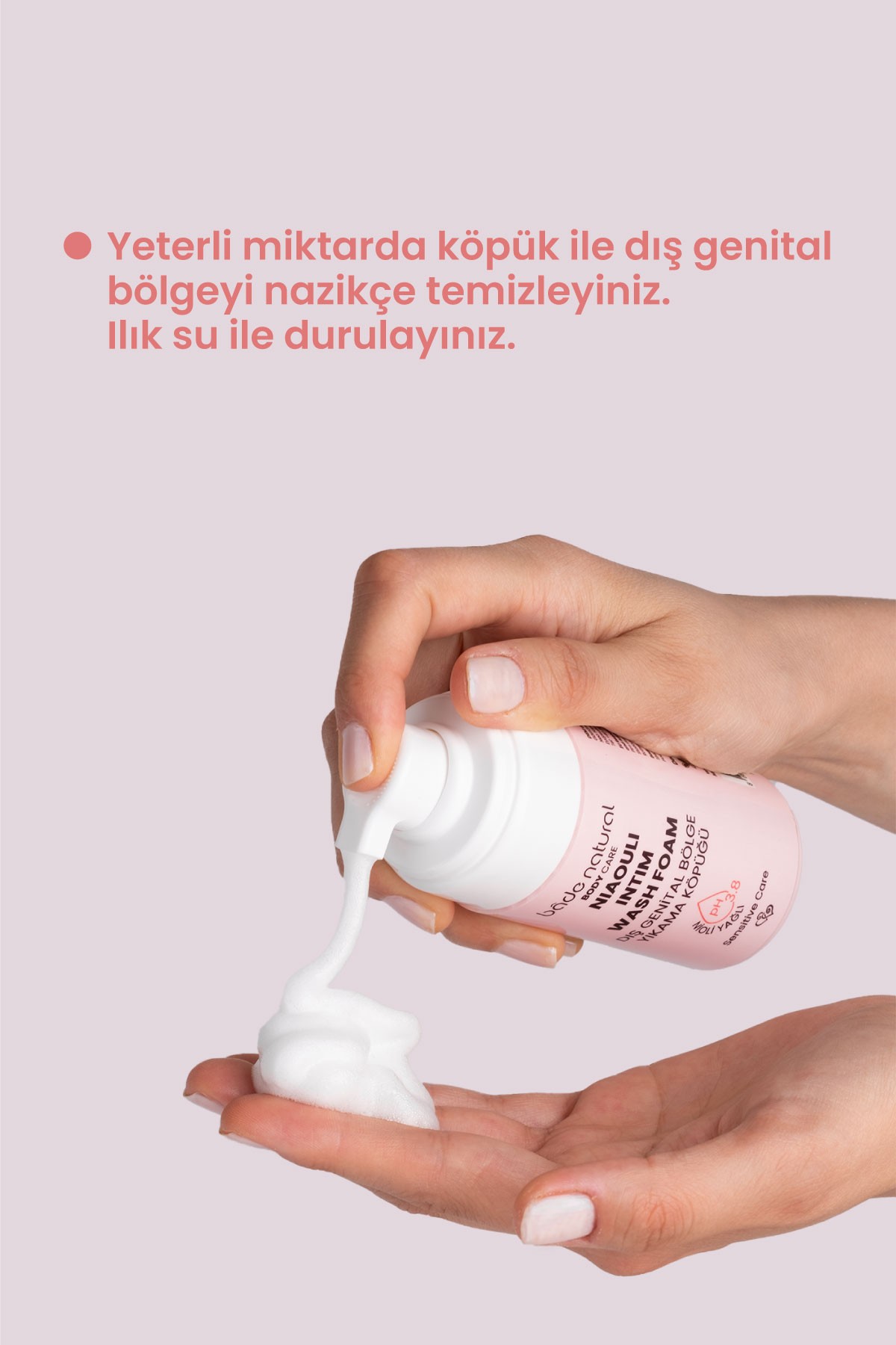 Nioli Yağlı Genital Bölge Yıkama Köpüğü pH 3.8 %100 Doğal 100 ml