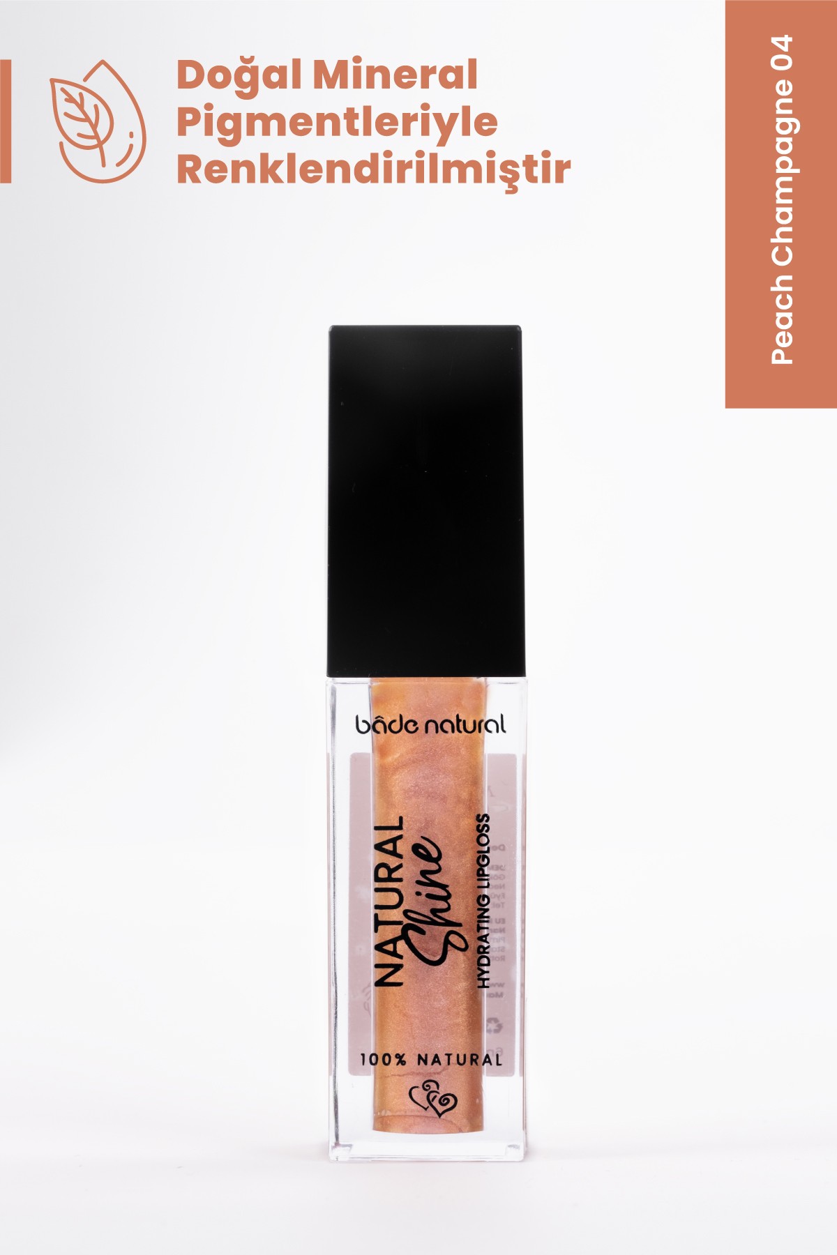 Nemlendirici Lipgloss Peach Champagne 04 Dudak Parlatıcısı %100 Doğal