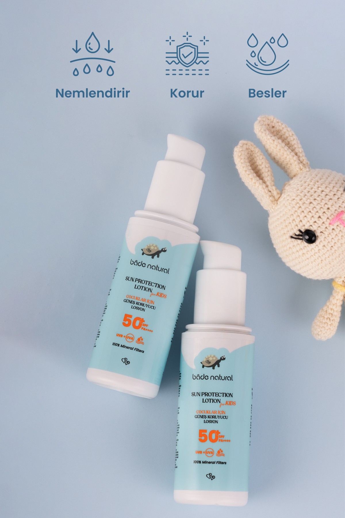 %100 Doğal 50+ SPF Yüksek Korumalı Çocuk Güneş Koruyucu Losyon 100 ml
