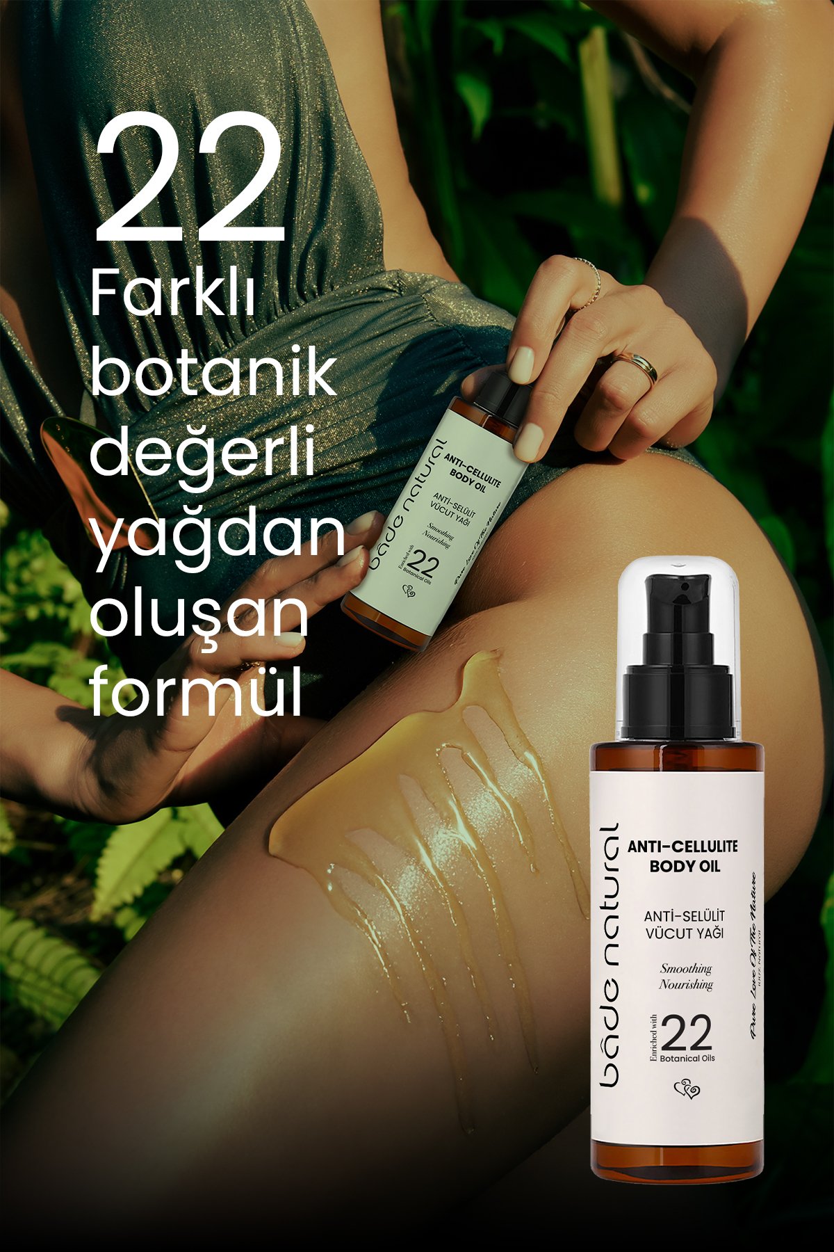 Anti-Selülit Yoğun Sıkılaştırıcı ve Pürüzsüzleştirici Vücut Bakım Yağı %100 Doğal 100 ml