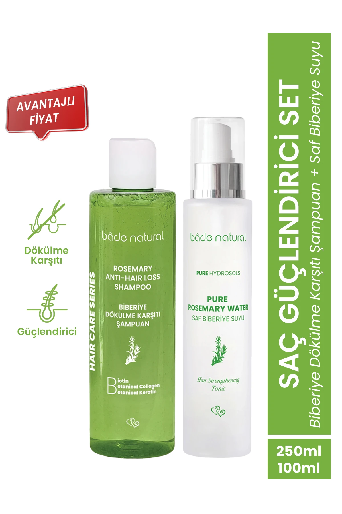 Biberiye Dökülme Karşıtı ve Güçlendirici Saç Toniği & Şampuan Set