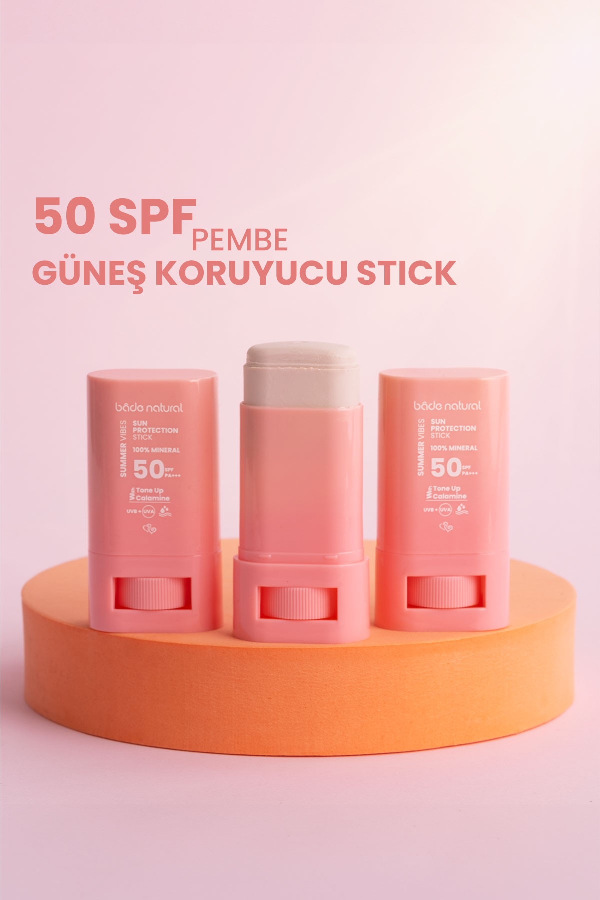 50 SPF Ton Eşitleyici ve Cilt Aydınlatıcı Pembe Yüksek Korumalı Güneş Stick 16 g