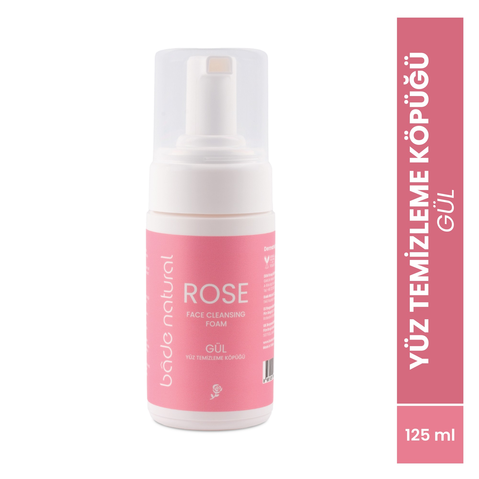 Gül Suyu Yüz Temizleme Köpüğü %100 Doğal ve Vegan 125 ml