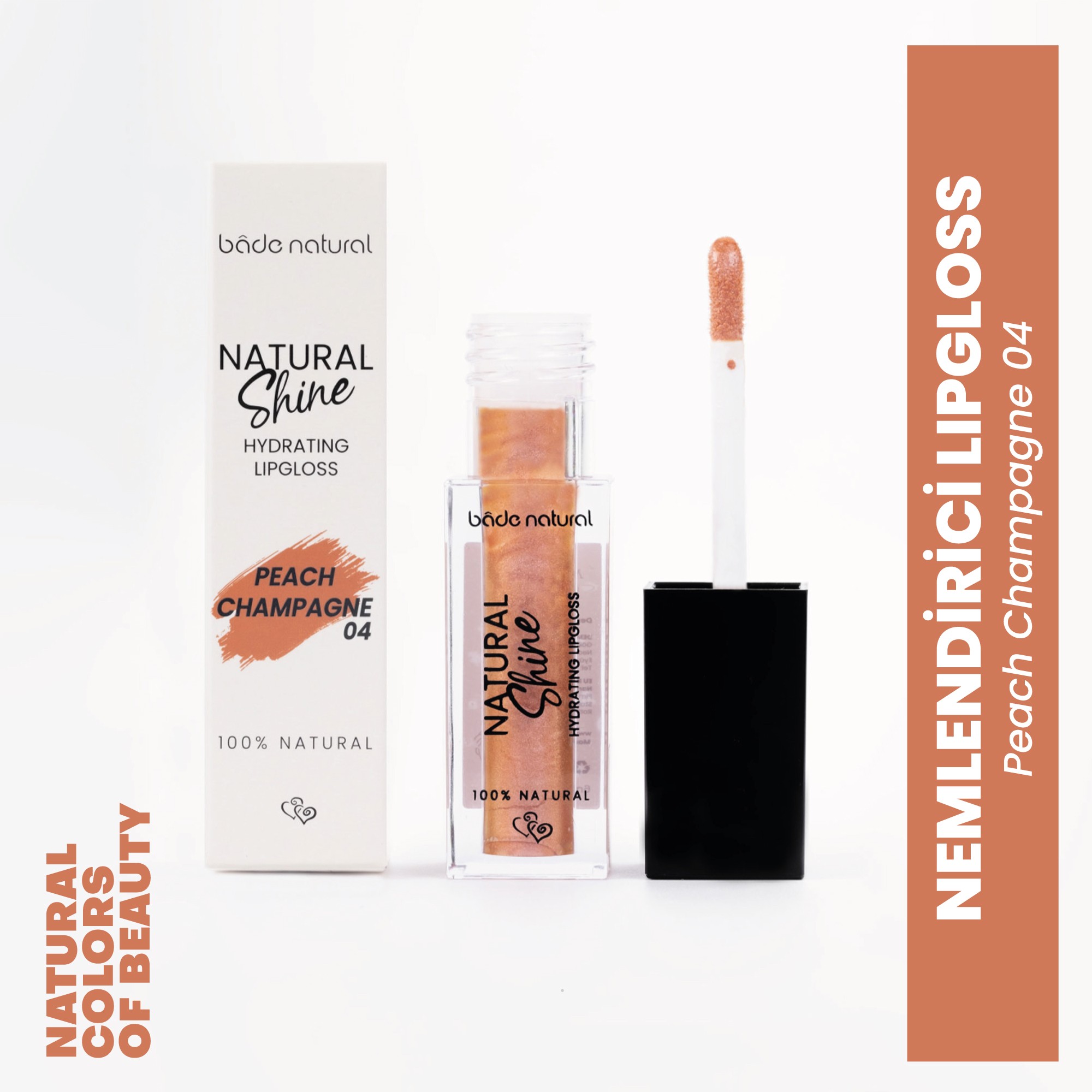 Nemlendirici Lipgloss Peach Champagne 04 Dudak Parlatıcısı %100 Doğal