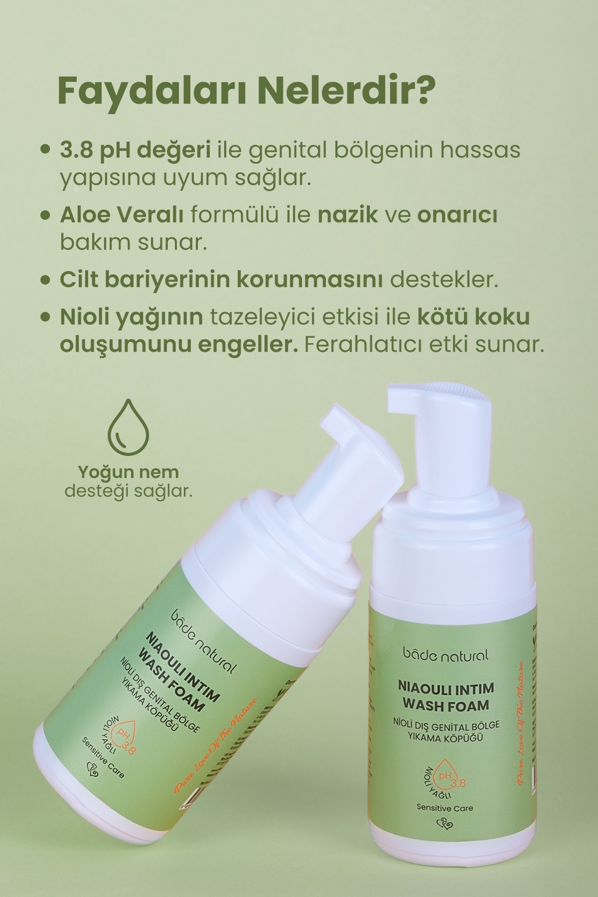 Nioli Yağlı Dış Genital Bölge Yıkama Köpüğü pH 3.8 %100 Doğal 125 ml