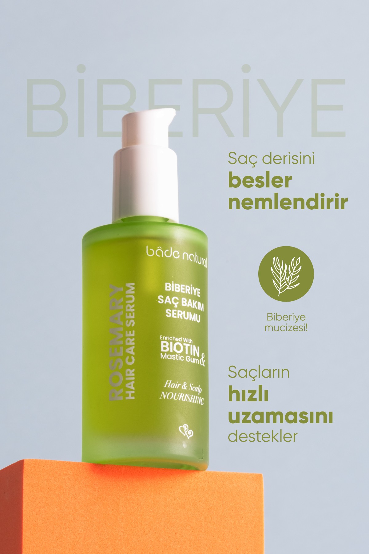 Biberiye Yağı ve Biotin Complex Saç Dökülmesi ve Yıpranmış Saçlar için Saç Bakım Serumu 50 ml