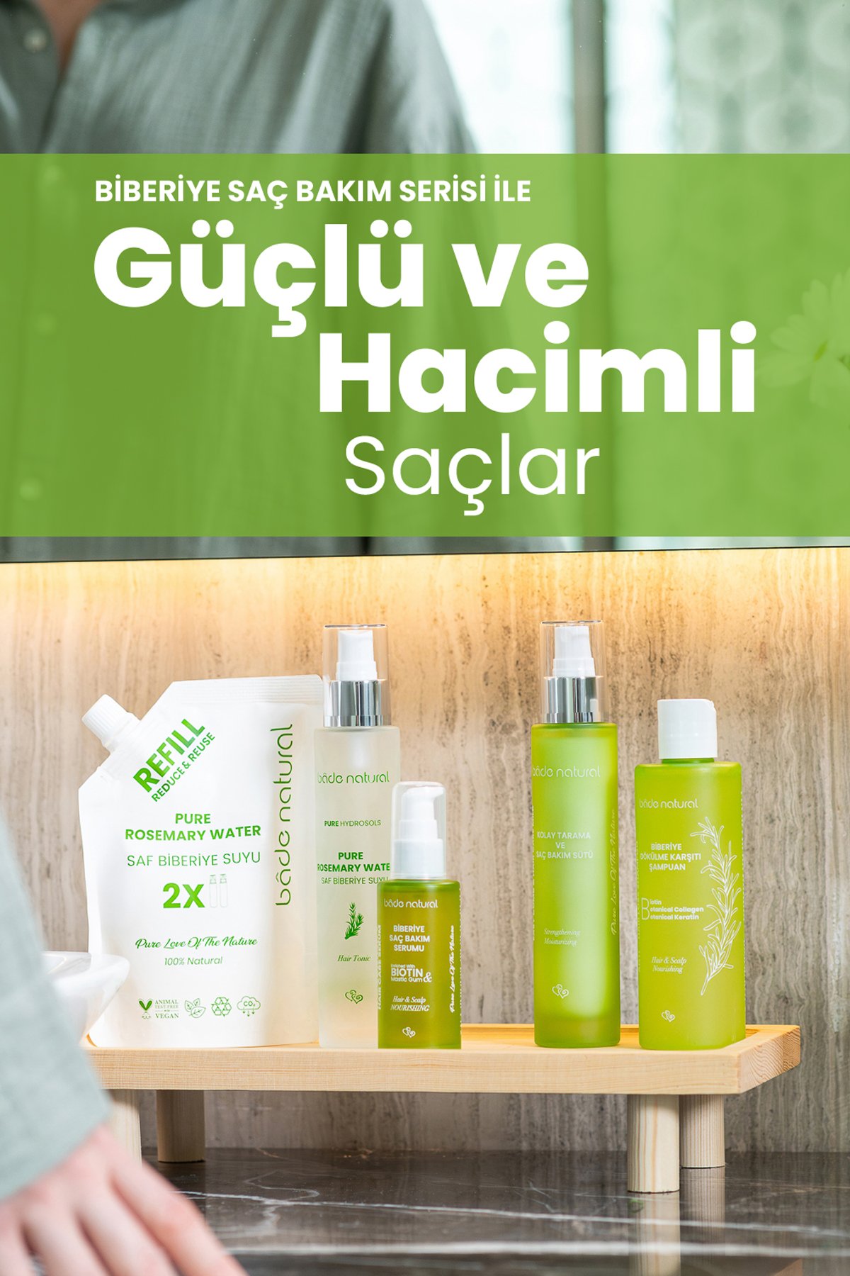 Biberiye Suyu Güçlendirici Saç Toniği %100 Doğal ve Saf 100 ml