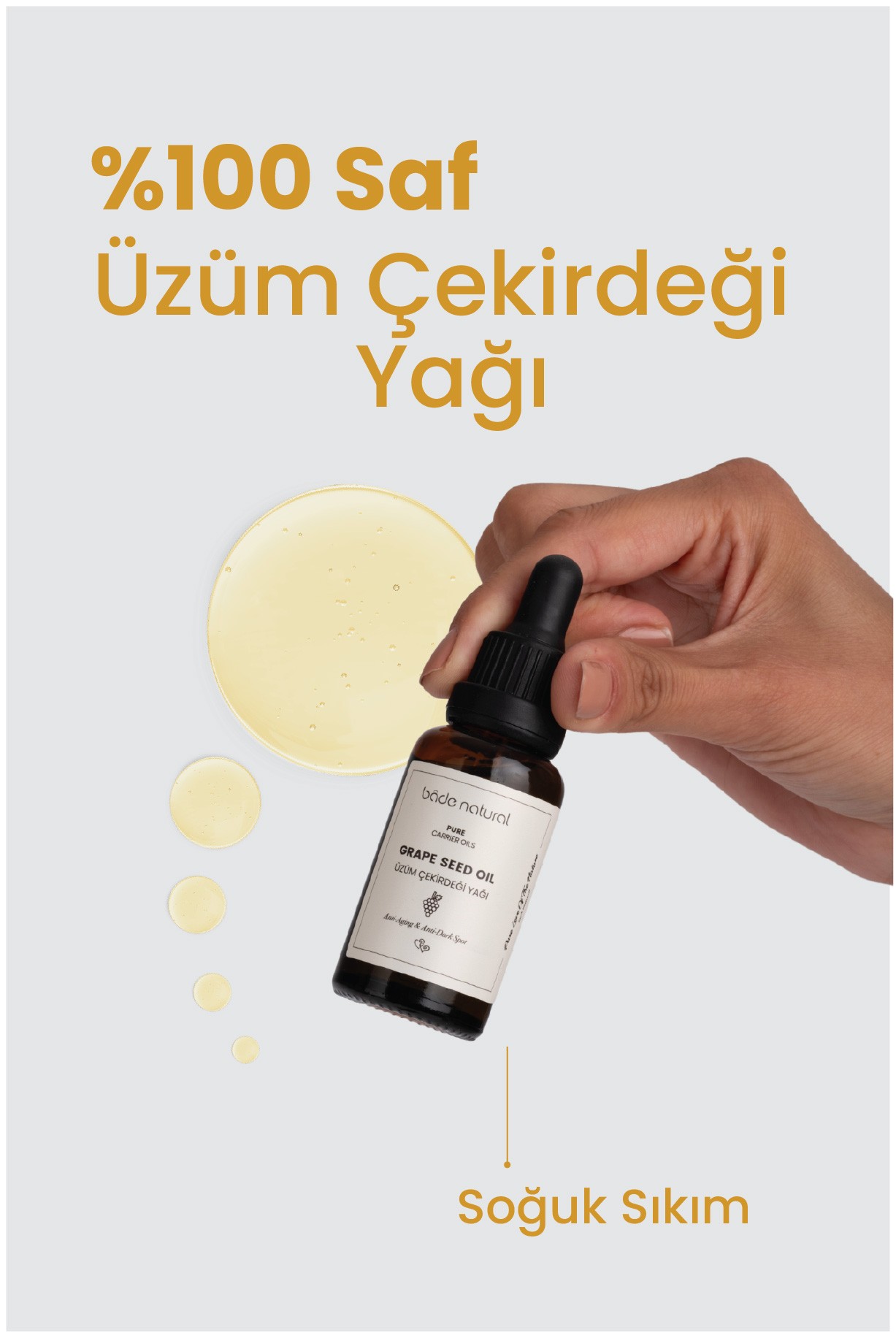 Üzüm Çekirdeği Yağı Soğuk Sıkım %100 Saf 30 ml