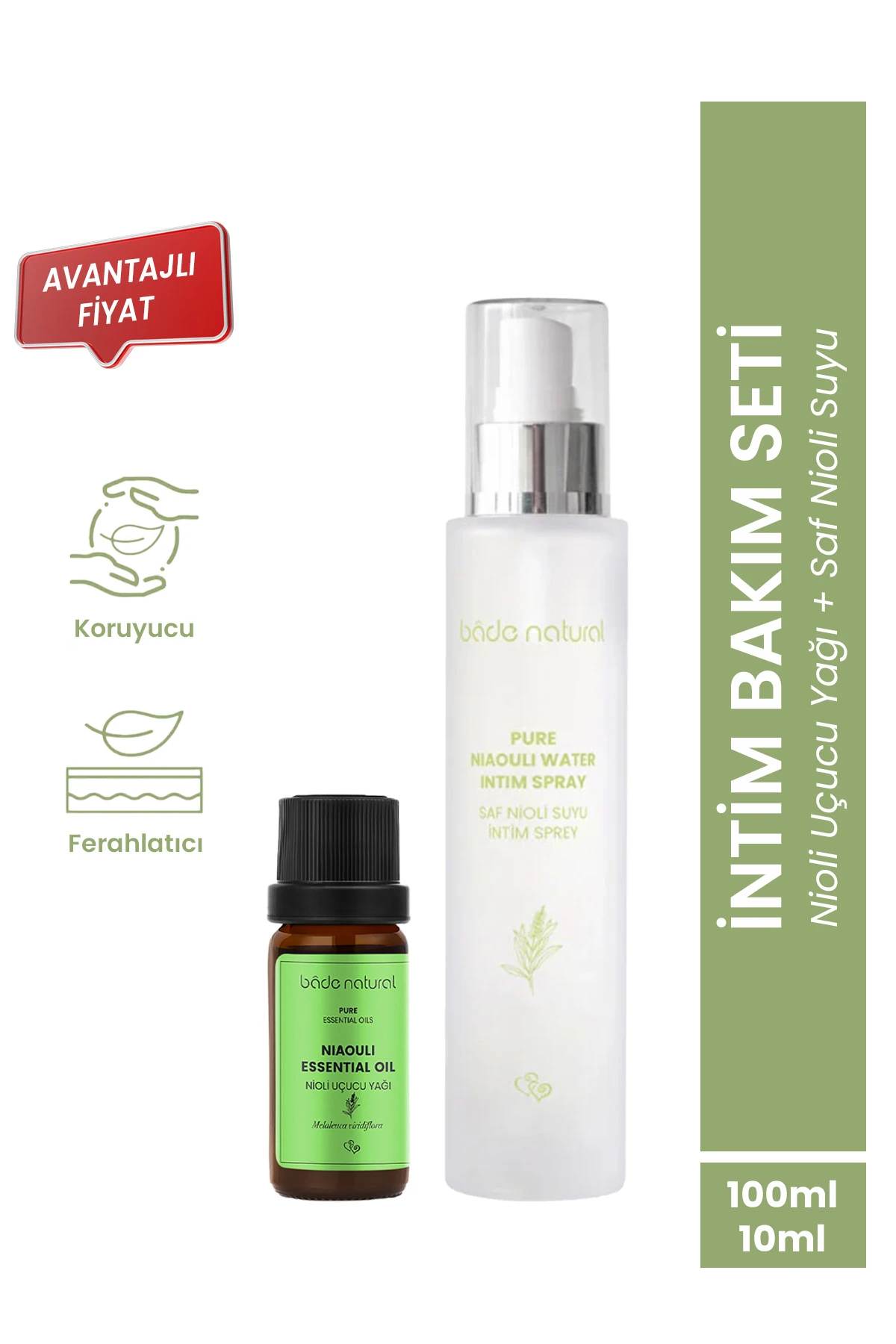 Nioli Suyu Kötü Koku Önleyici Intim Bakım Spreyi & Nioli Uçucu Yağ Set %100 Doğal ve Saf