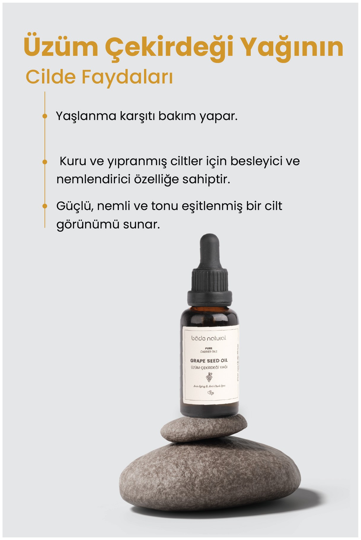 Üzüm Çekirdeği Yağı Soğuk Sıkım %100 Saf 30 ml