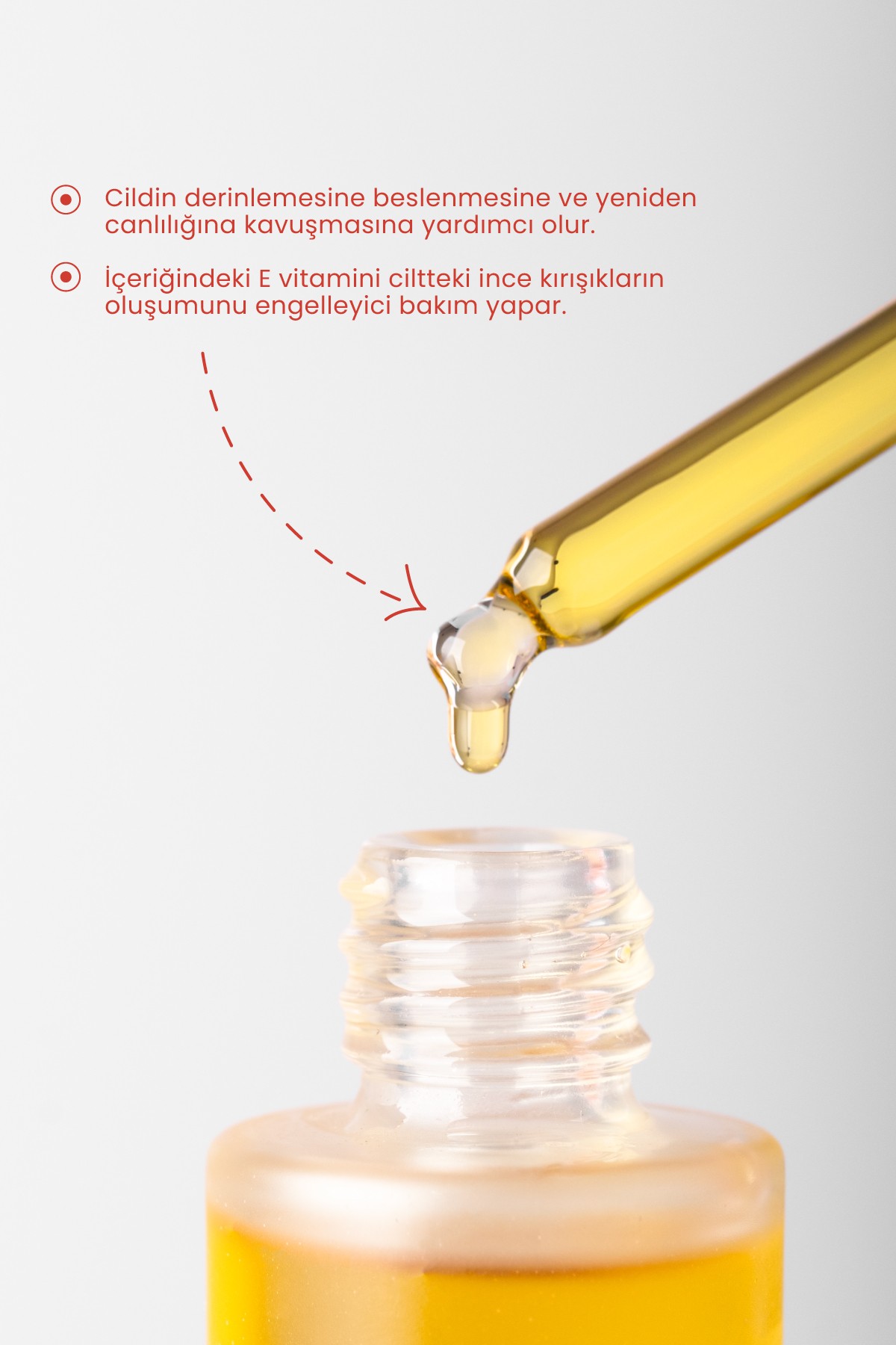 Gül Yağı Rahatlatıcı ve Antioksidan Yüz Serumu 30 ml