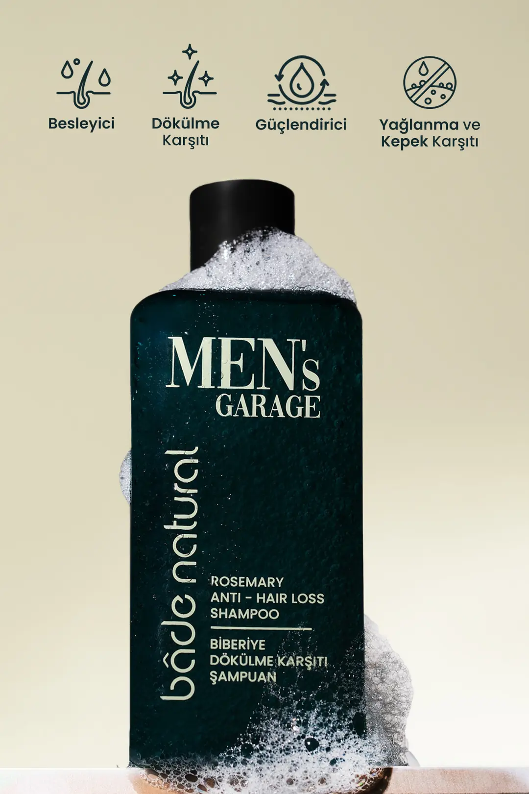 Men's Garage Besleyici ve Güçlendirici Biberiye Şampuan ve Duş