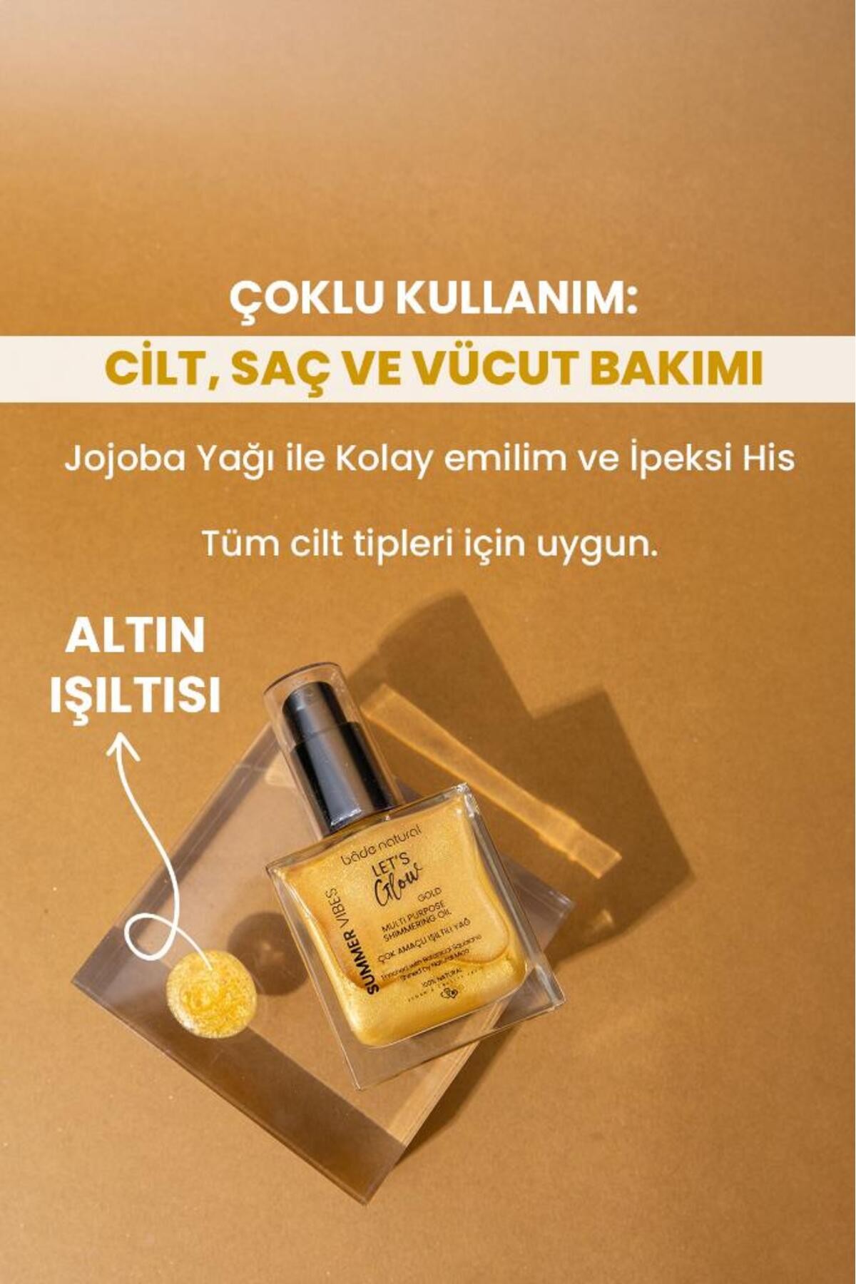 Nemlendirici Işıltılı Gold Çok Amaçlı Vücut Yağı 50 ml