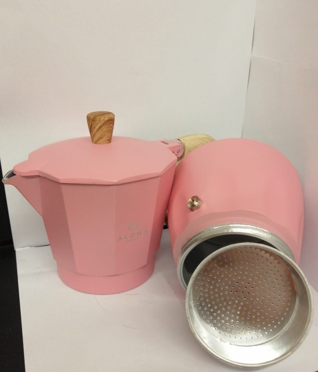 Moka Pot 3 Cup Pembe