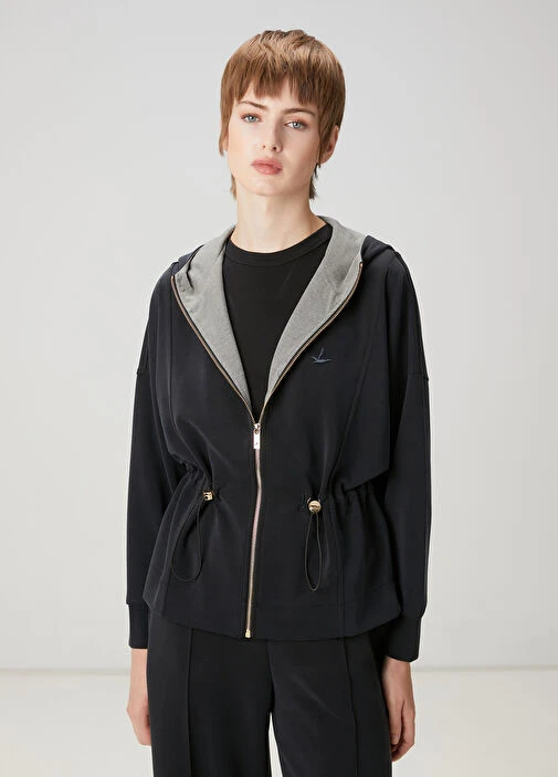 Beymen Club Siyah Kapuşonlu Hırka