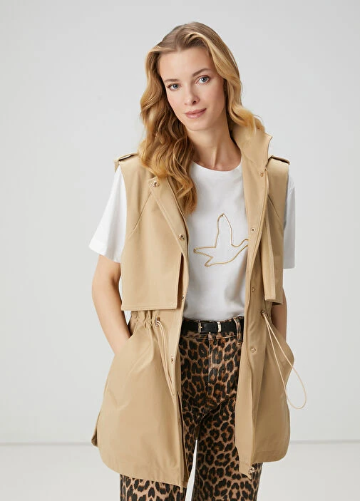 Beymen Club Bej Kapuşonlu Yelek