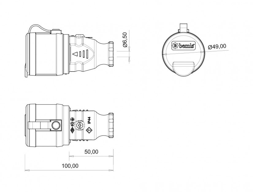 Single Phase Rubber Extension Socket IP44