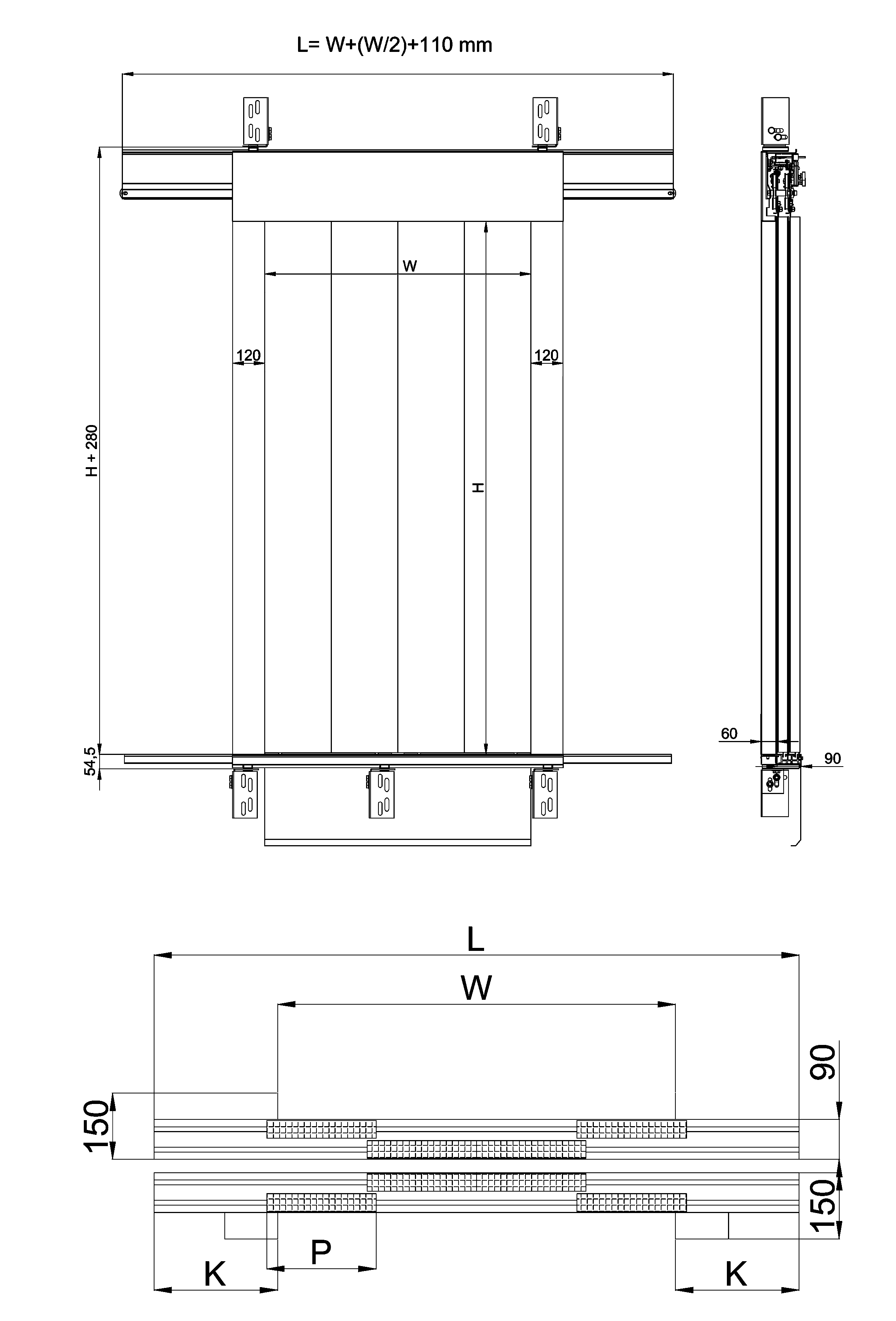 Otomatik Kapı | 4 Panel | Merkezi