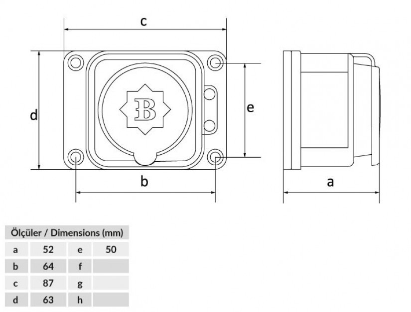 Single Phase Rubber Wall Socket IP54