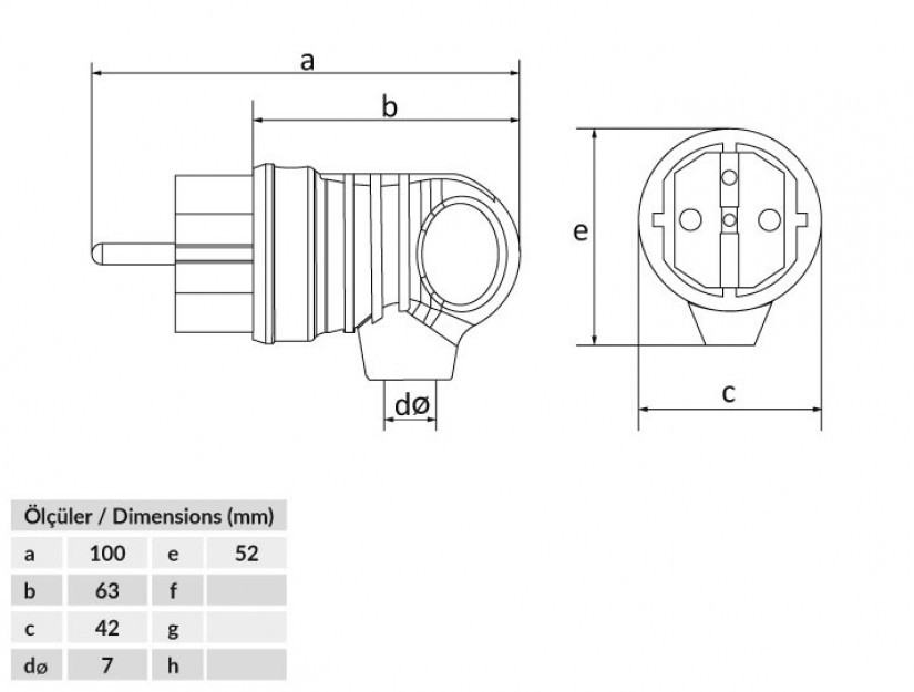 Single Phase Oblique Plug with Handle IP45