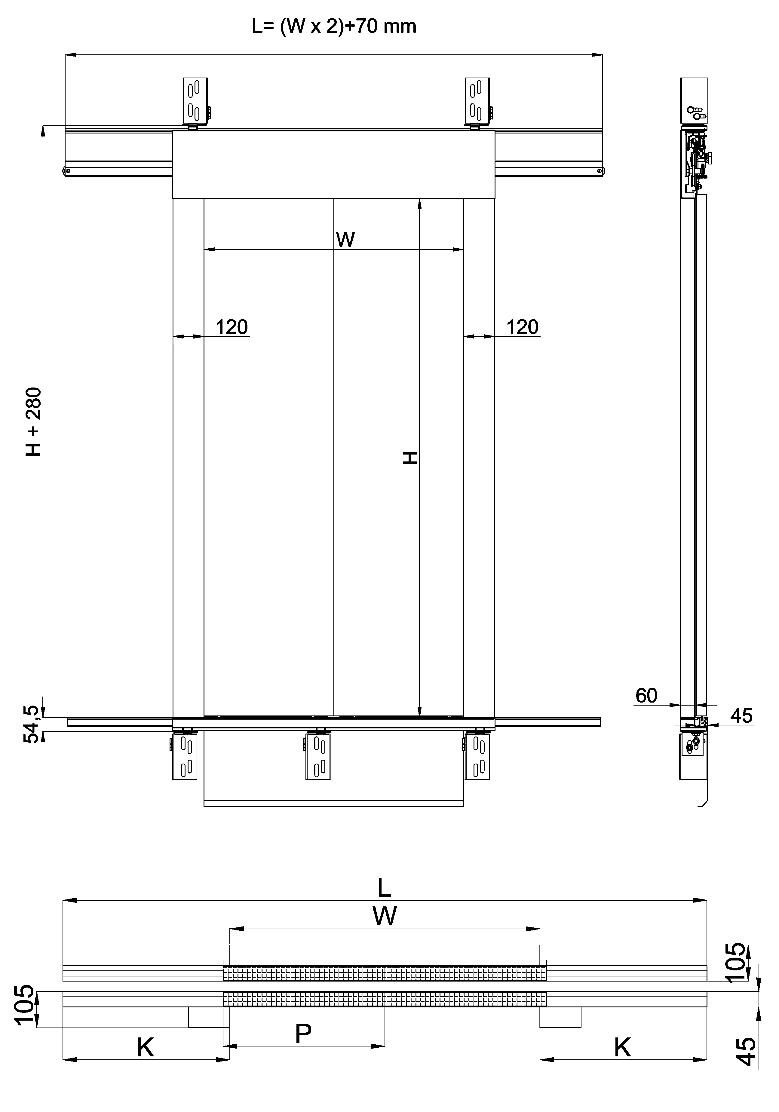 Otomatik Kapı | 2 Panel | Merkezi