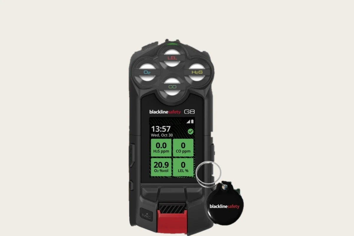 Blackline G8 çoklu gaz dedektörü ve TagAssign NFC etiketi