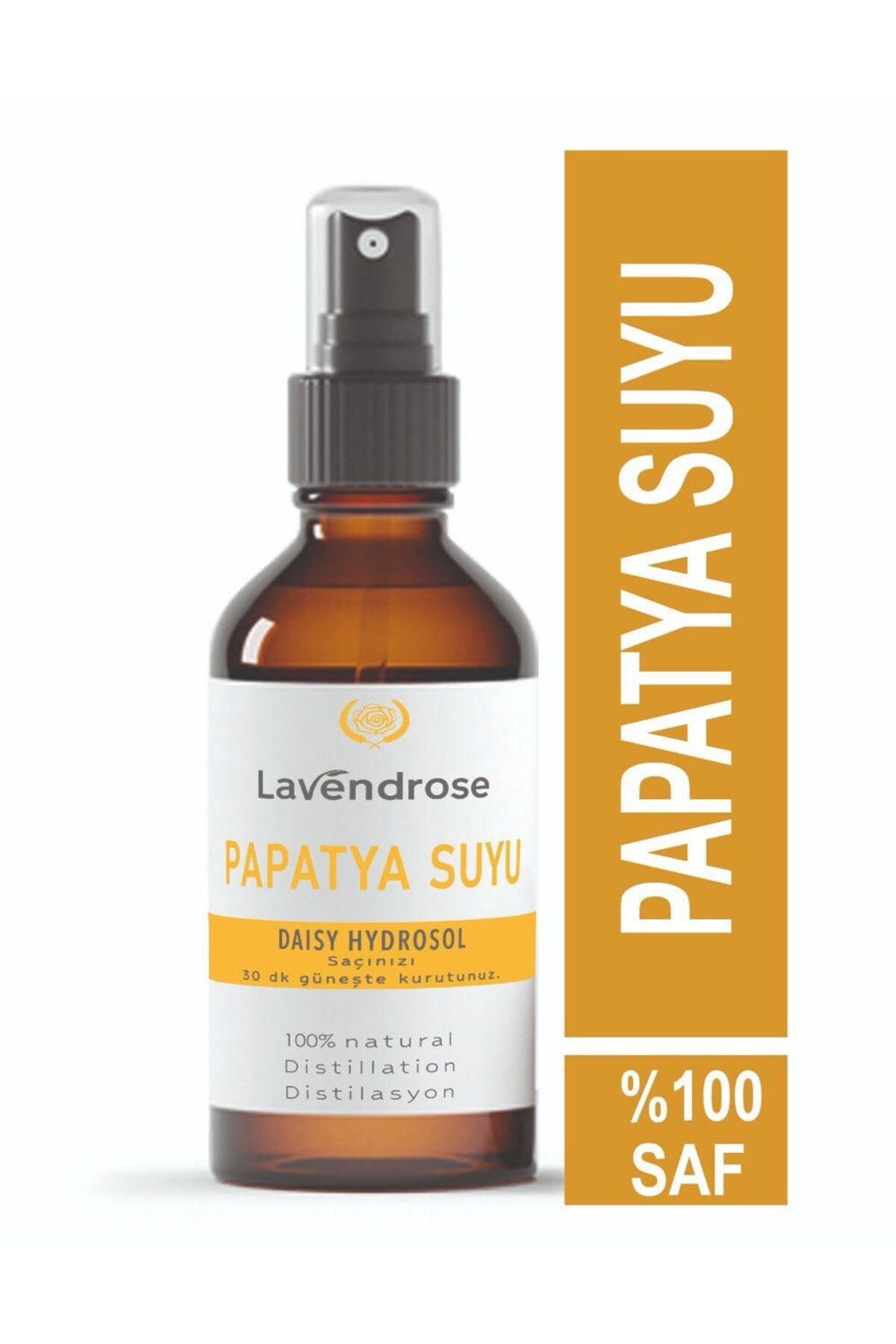 Lavendrose Papatya Suyu Hidrosolü Saç Renk Açıcı Tonik Yağı Alınmamış Saf Doğal Cam Şişe 100 ml