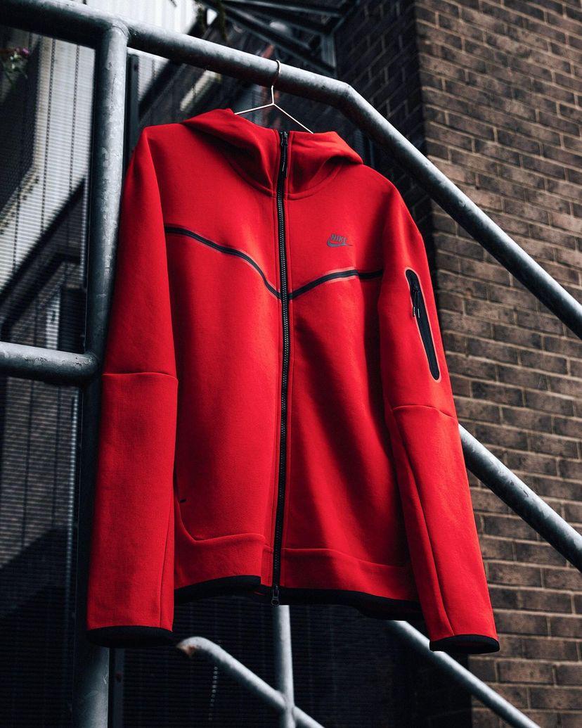 Nsw Tech Fleece Full Zip Hoodie - Kırmızı