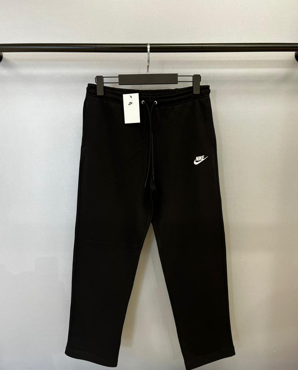 Club Fleece Açık Paçalı Jogger - Siyah
