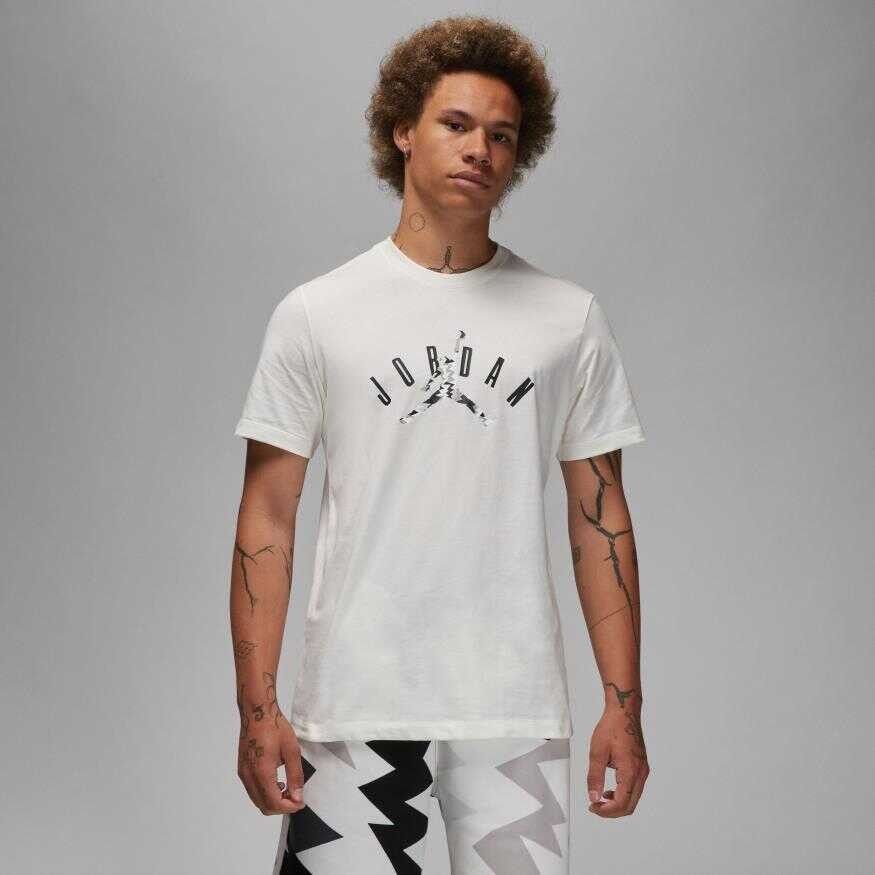 MJ Flight Ja Morant Short-Sleeve Crew Tişört - Kırık Beyaz