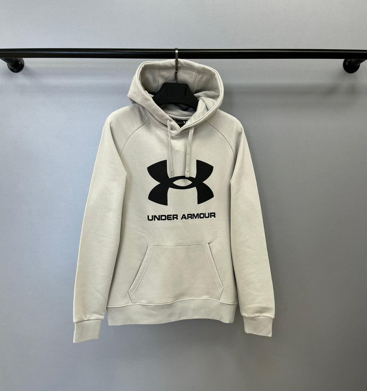 UA Rival Fleece Big Logo Hoodie - Taş