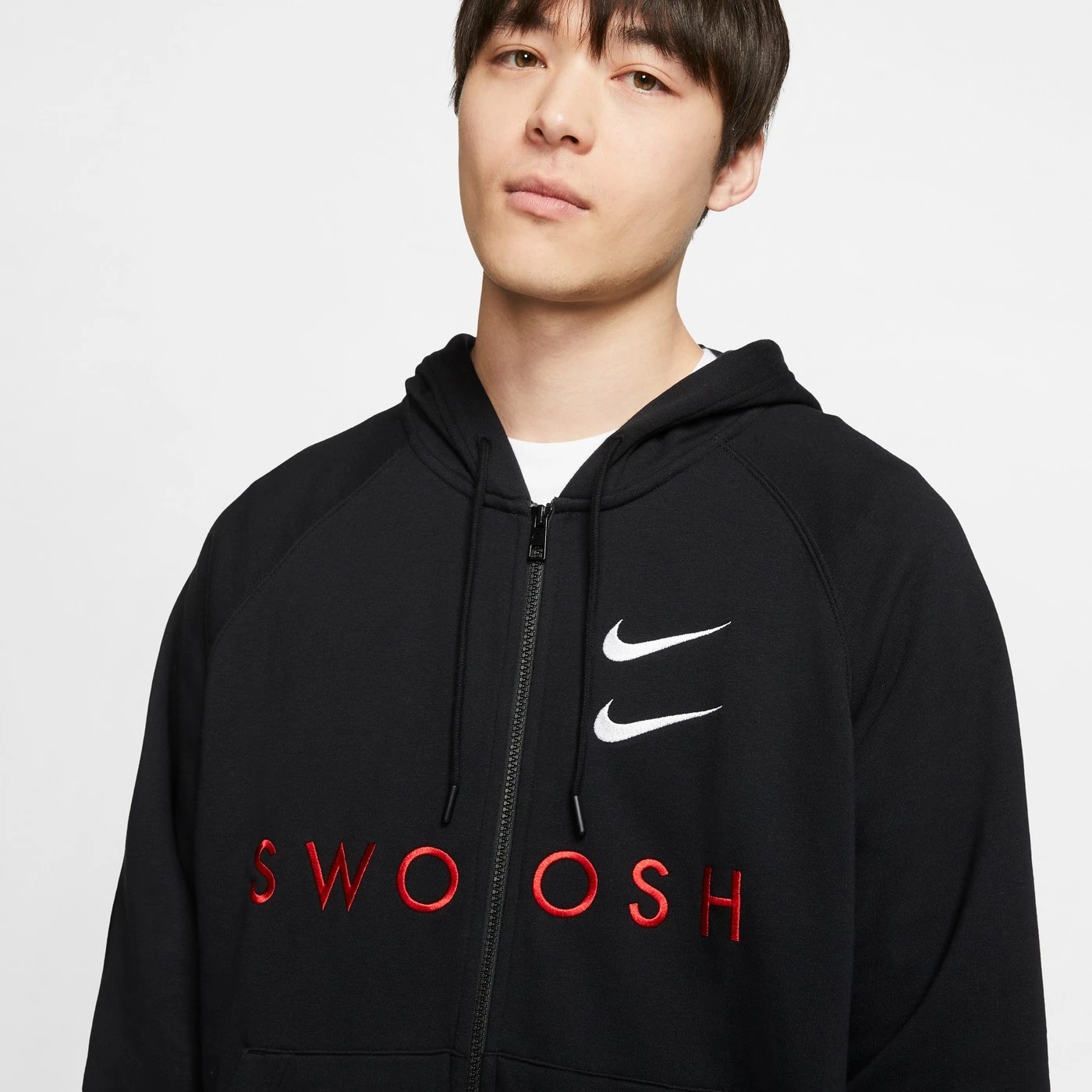 Swoosh Full Zip Hoodie - Siyah