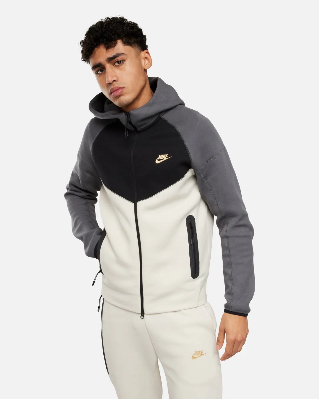 Nsw Tech Fleece Windrunner Full Zip Hoodie - Beige/Gris/Black