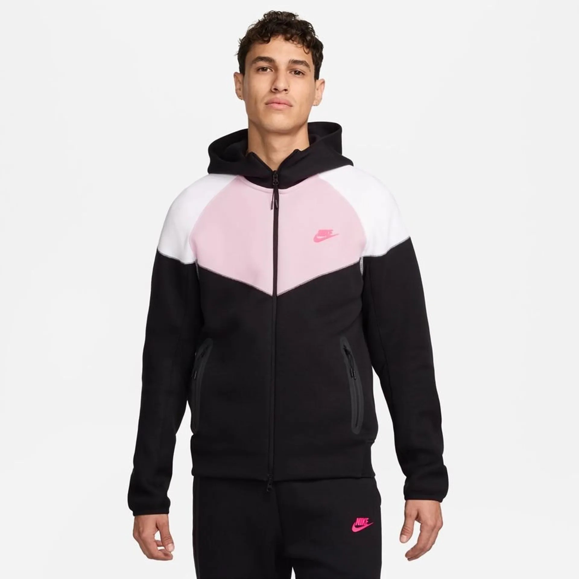 Nsw Tech Fleece Windrunner Full Zip Hoodie - Black/Pink/White