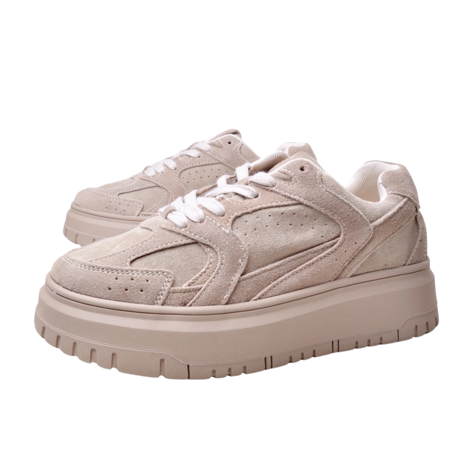 Lufian Kay Kadın Deri Sneaker - Bej