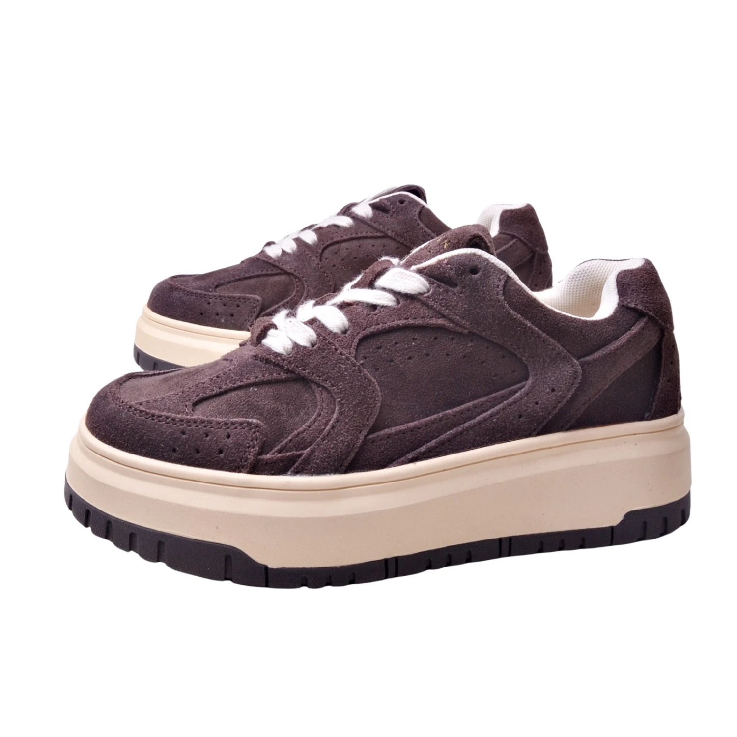 Lufian Kay Kadın Deri Sneaker - Kahve