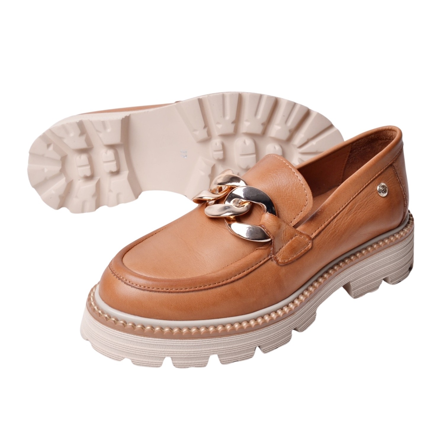 Mammamia Kadın Deri Loafer Ayakkabı D25YA-3690  - Taba
