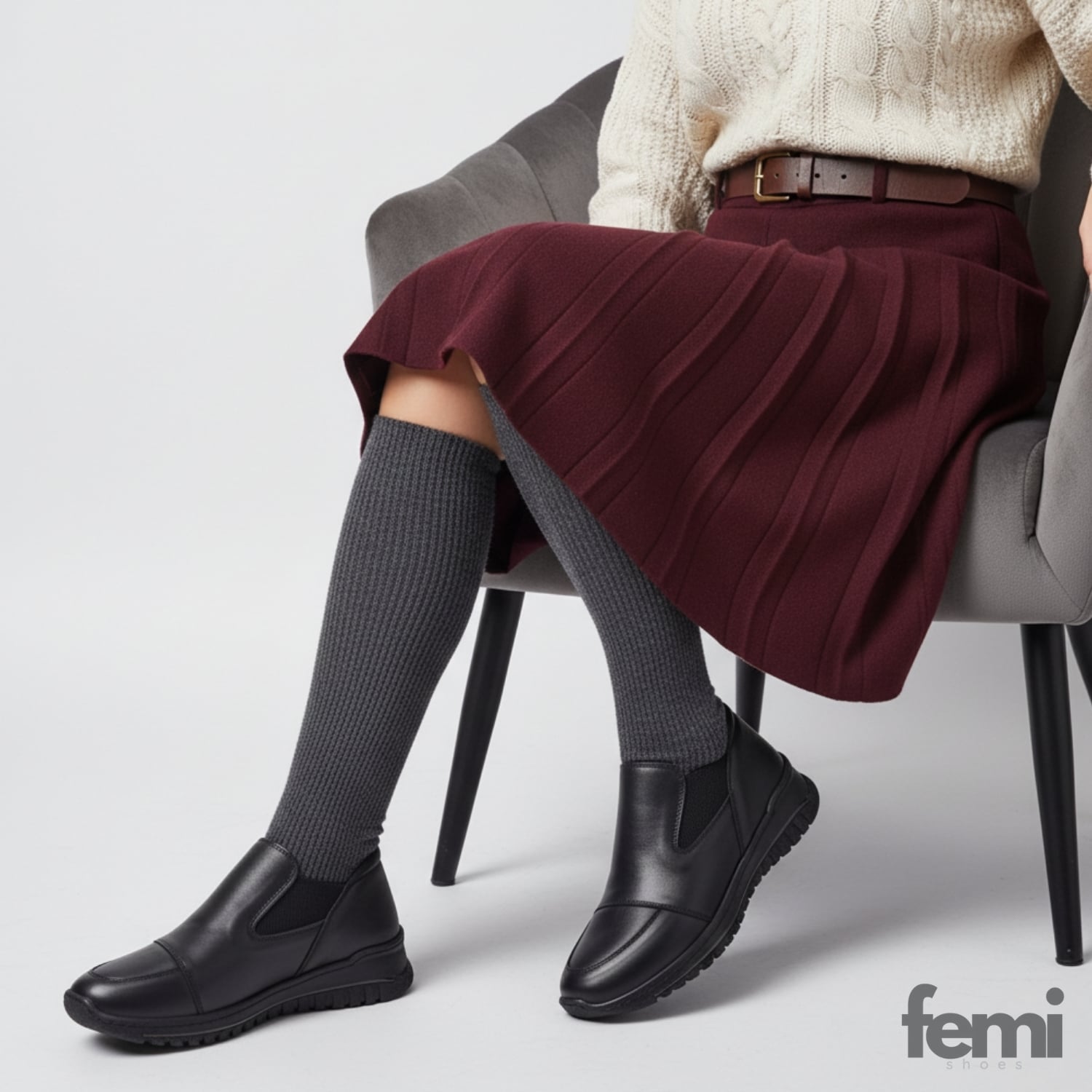 Femi 890 Kadın Deri Ayakkabı - Siyah