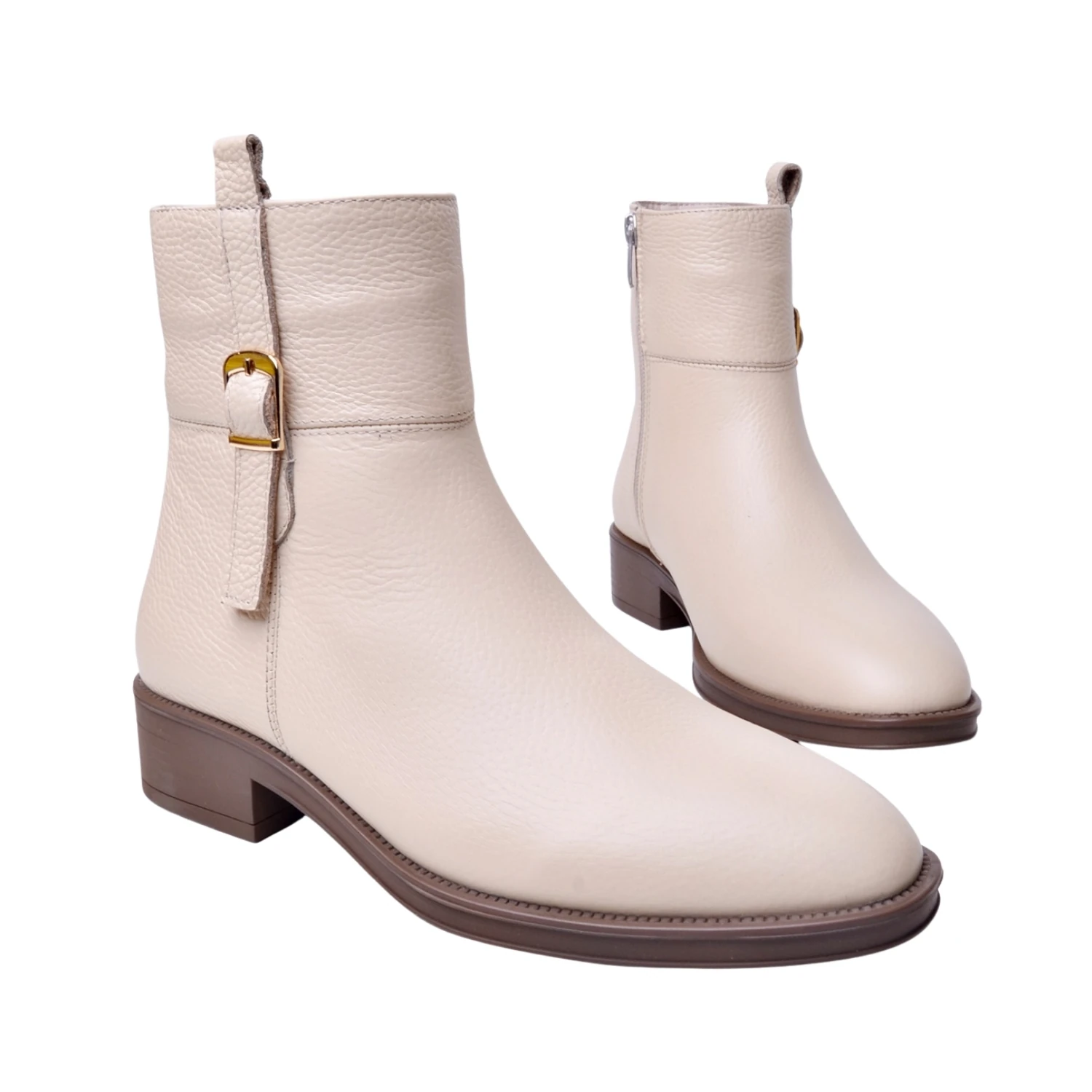 Albini Kadın Deri Fermuarlı Bot 26104252K - Bej