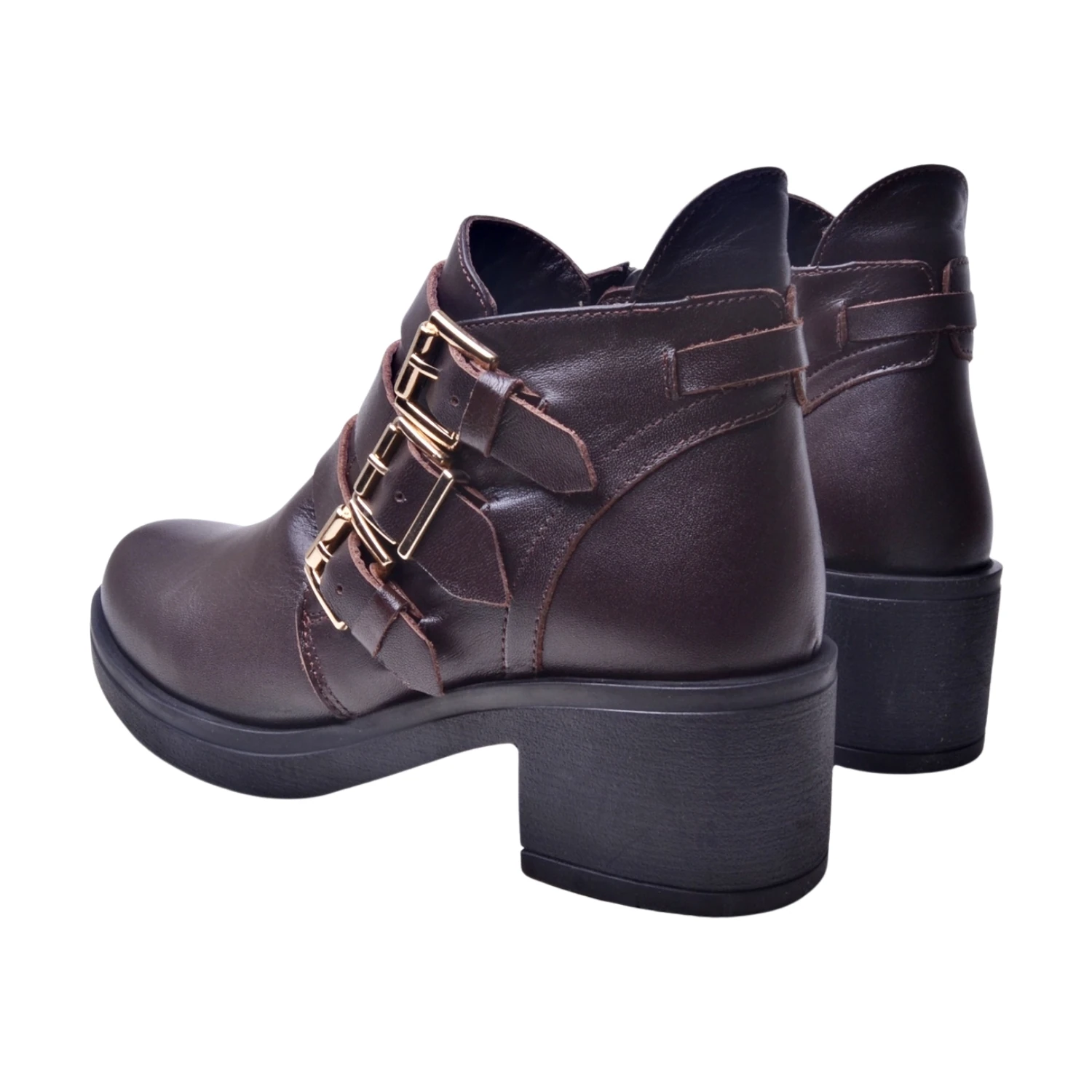 Albini Kadın Deri Toka Detaylı Bot 26106051K - Kahve