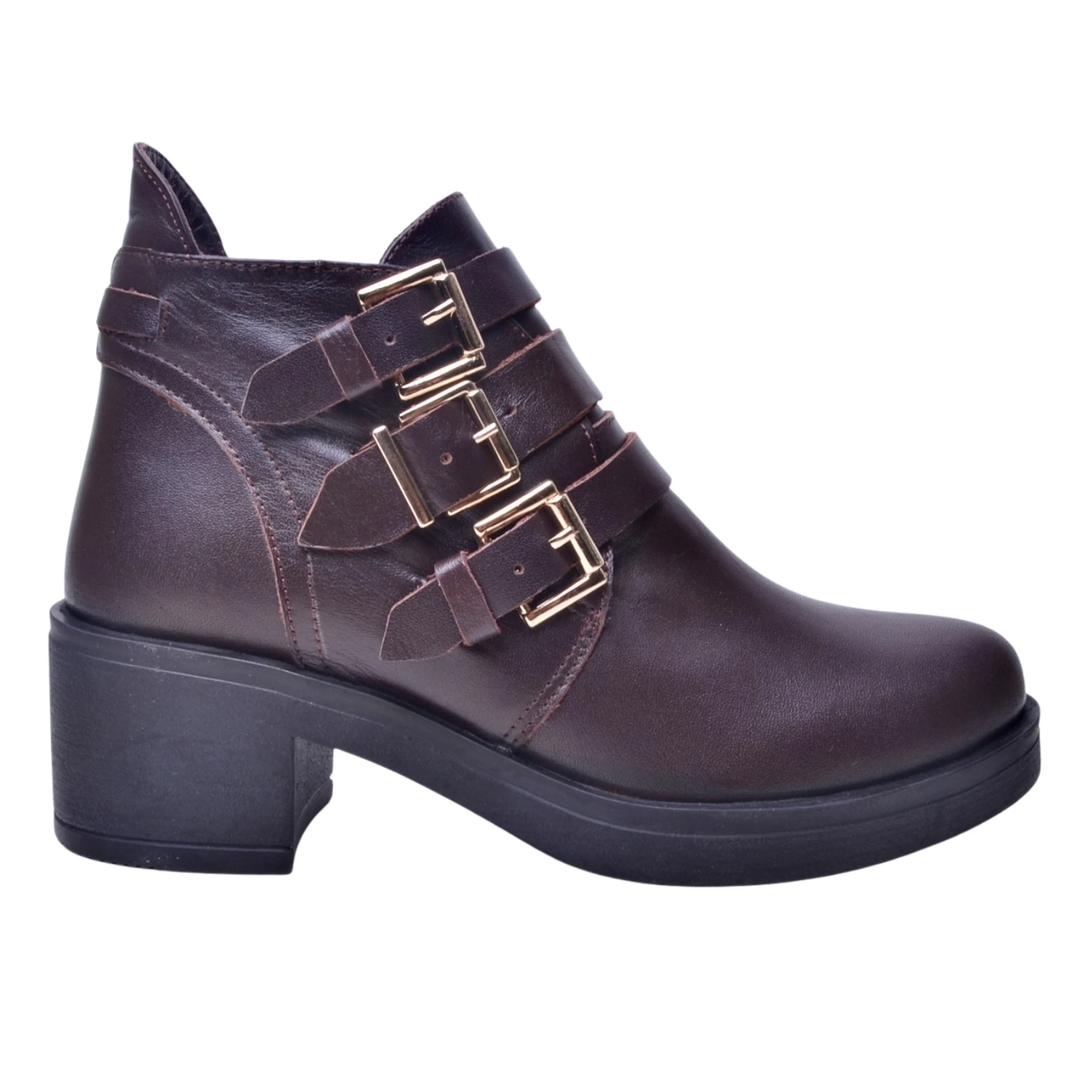 Albini Kadın Deri Toka Detaylı Bot 26106051K - Kahve