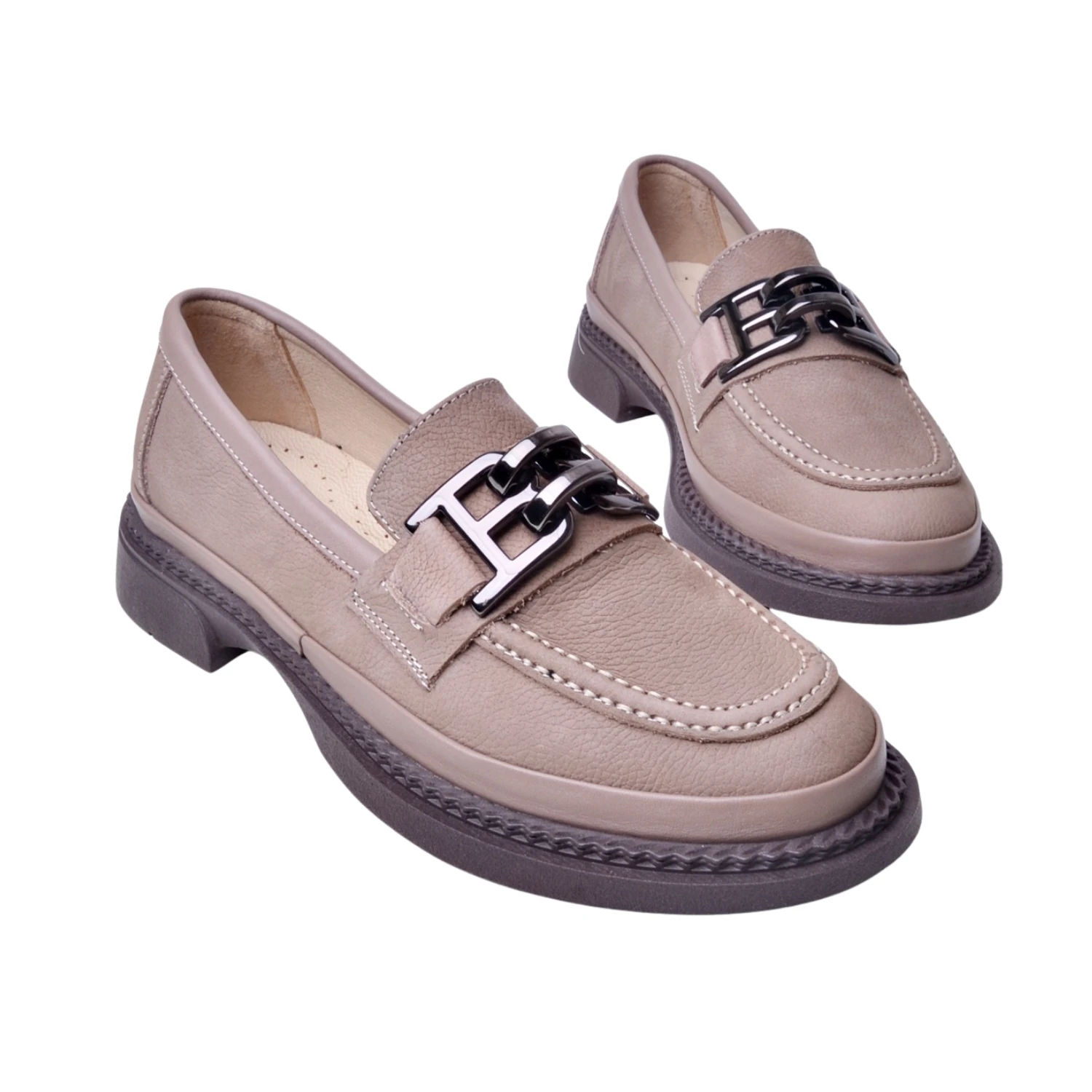 Danacı Kadın Deri Loafer Ayakkabı 178 - Vizon