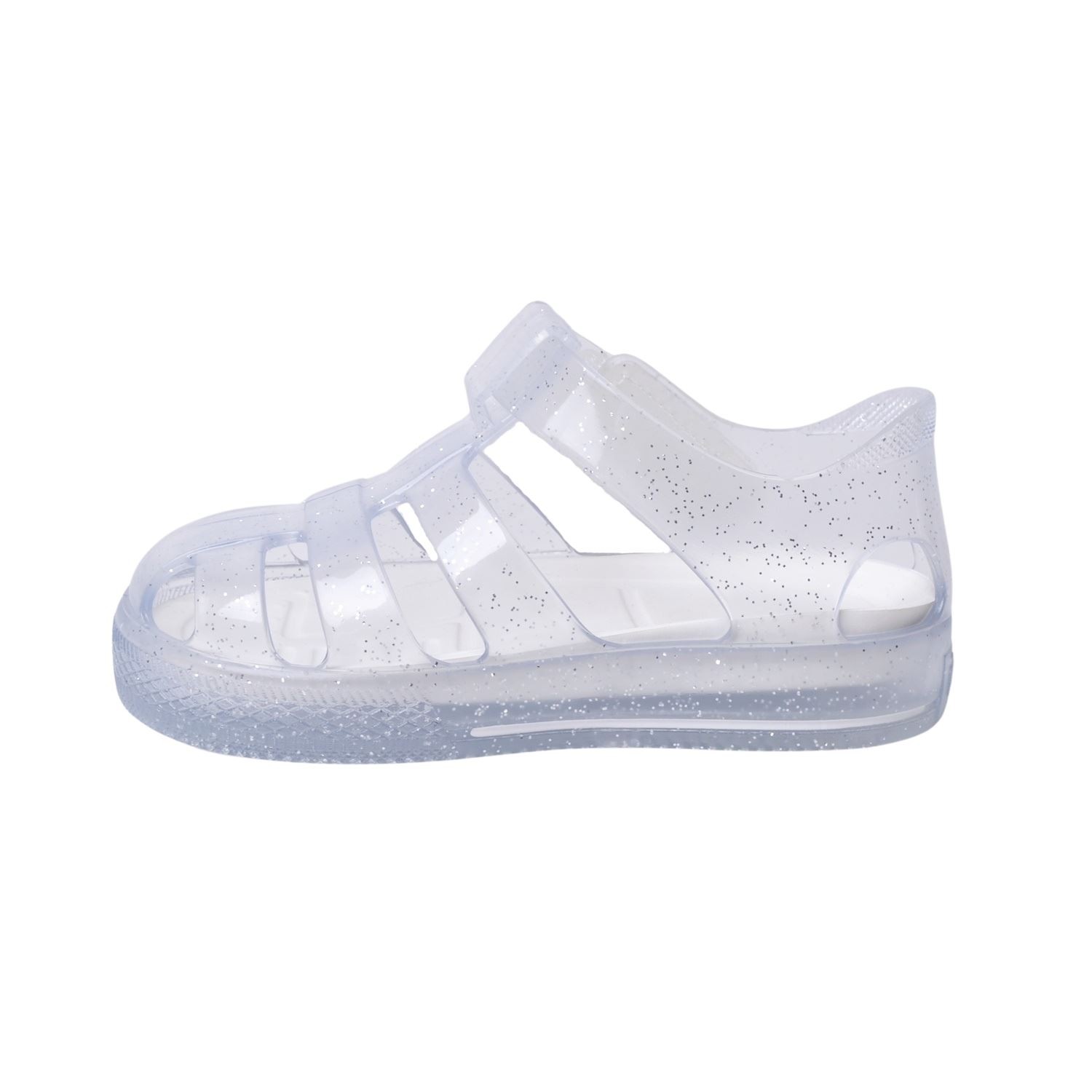 S10265-209 Şeffaf Simli Star Glitter Çocuk Sandalet