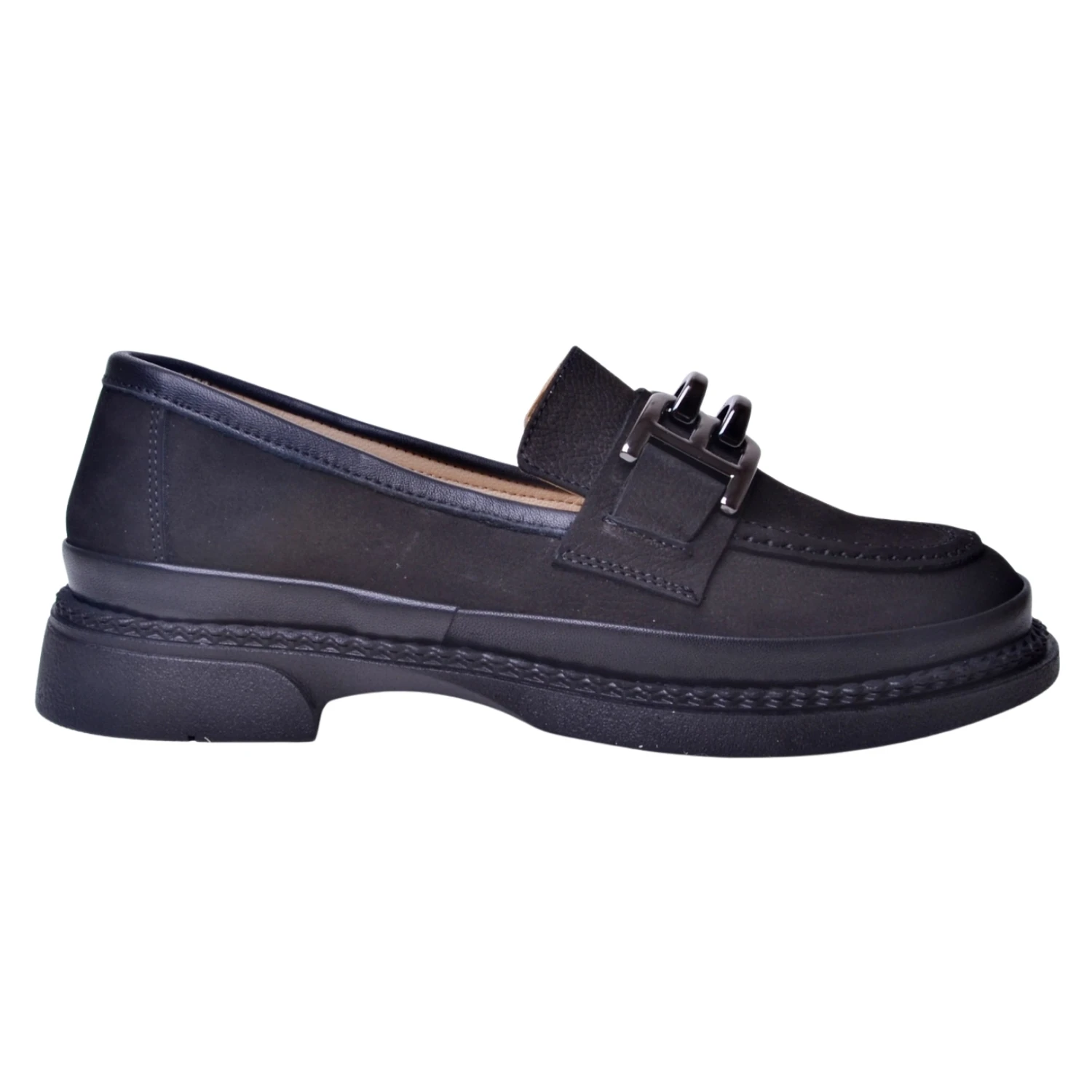 Danacı Kadın Deri Loafer Ayakkabı 178 - Siyah