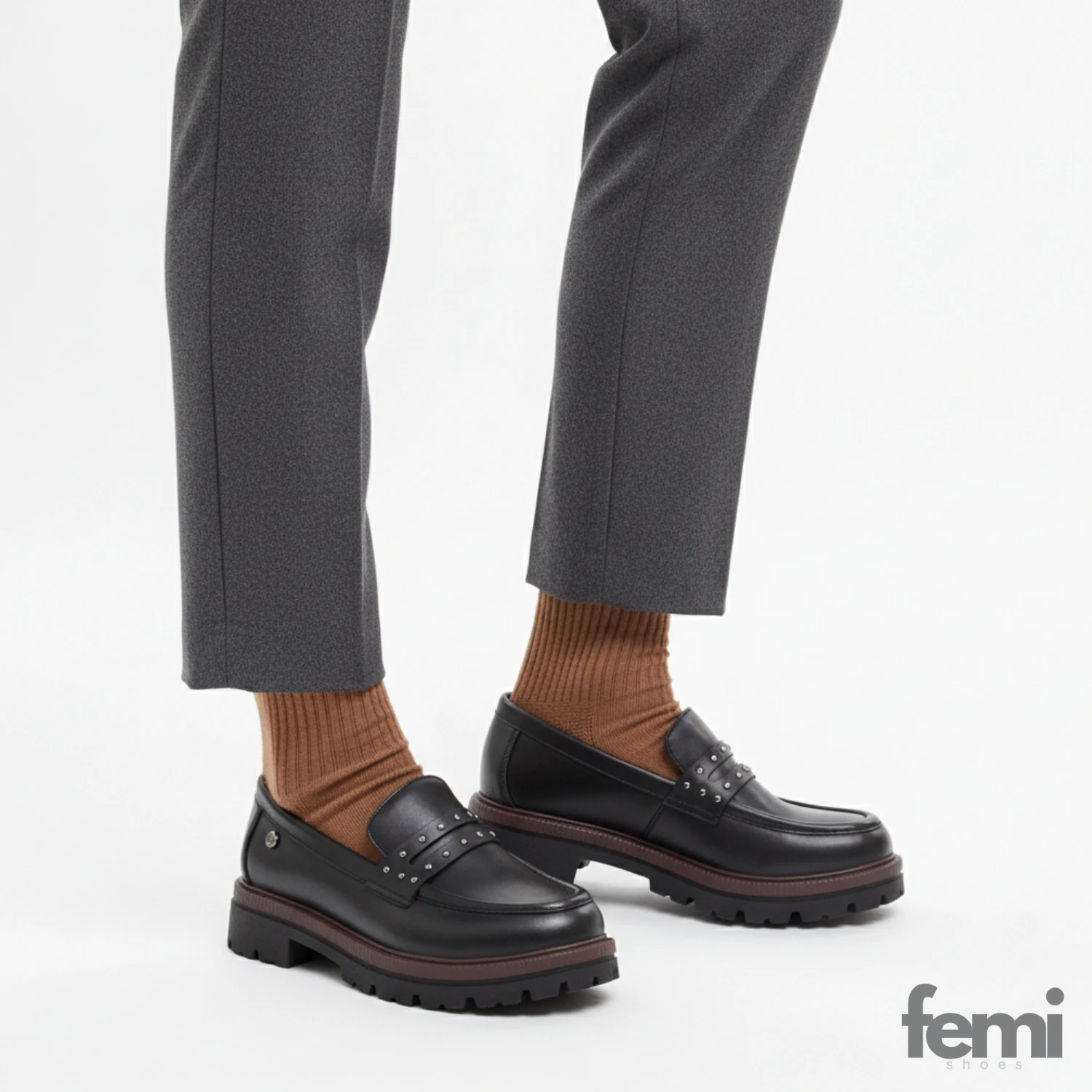 Mammamia Kadın Deri Loafer Ayakkabı D25KA-3175 - Siyah