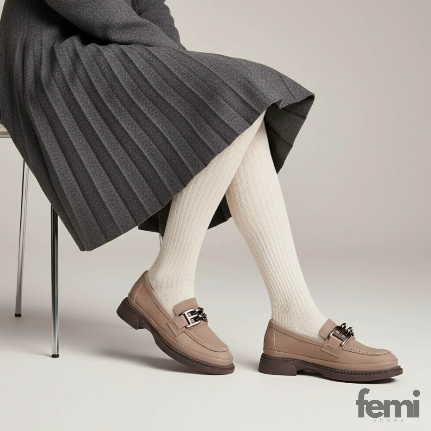 Danacı Kadın Deri Loafer Ayakkabı 178 - Vizon